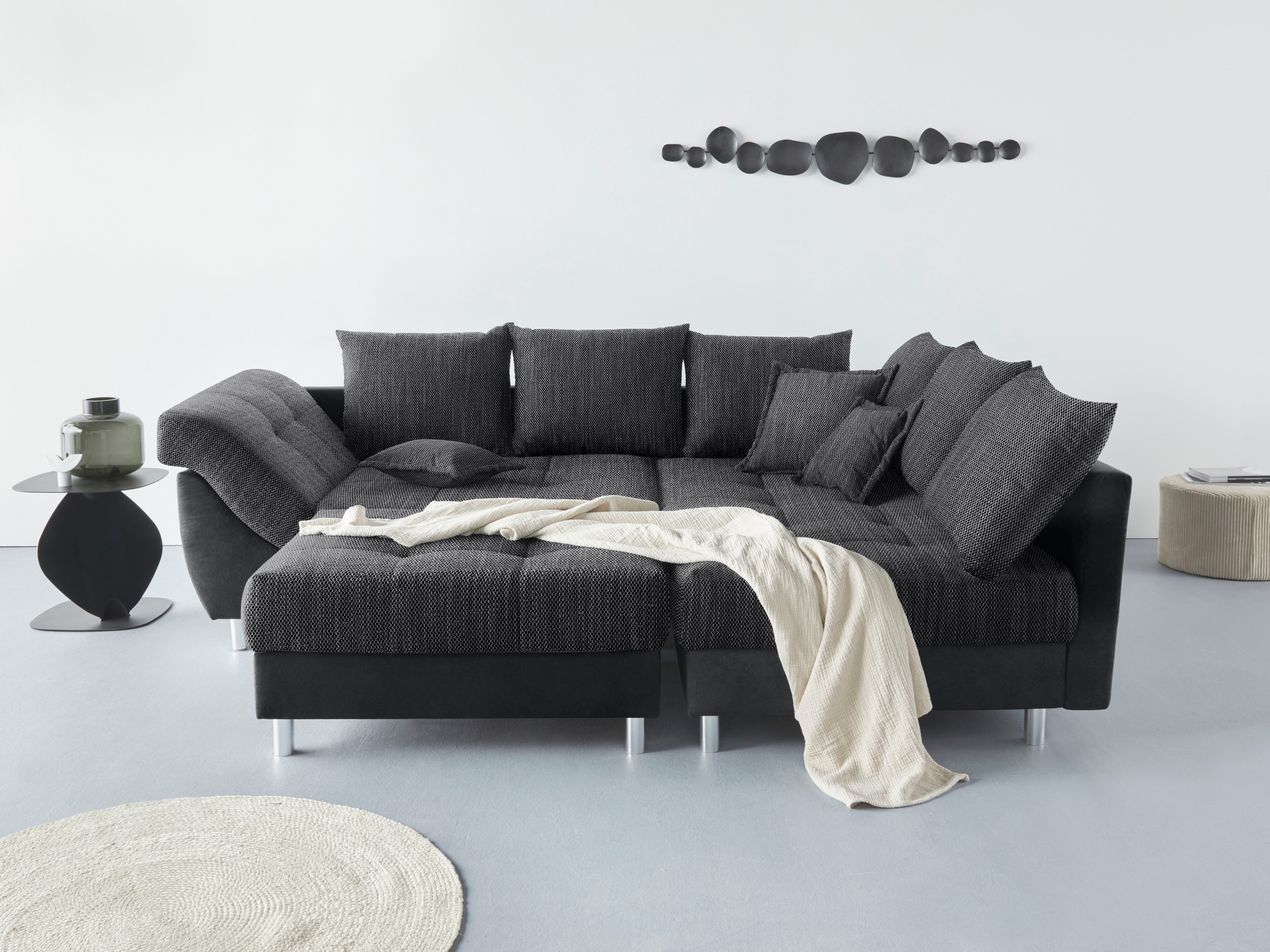 COLLECTION AB Ecksofa »(Spar-Set) Innsbruck L-Form und Hocker«, (Spar-Set), Ecksofa und Hocker, Recamiere links oder rechts montierbar