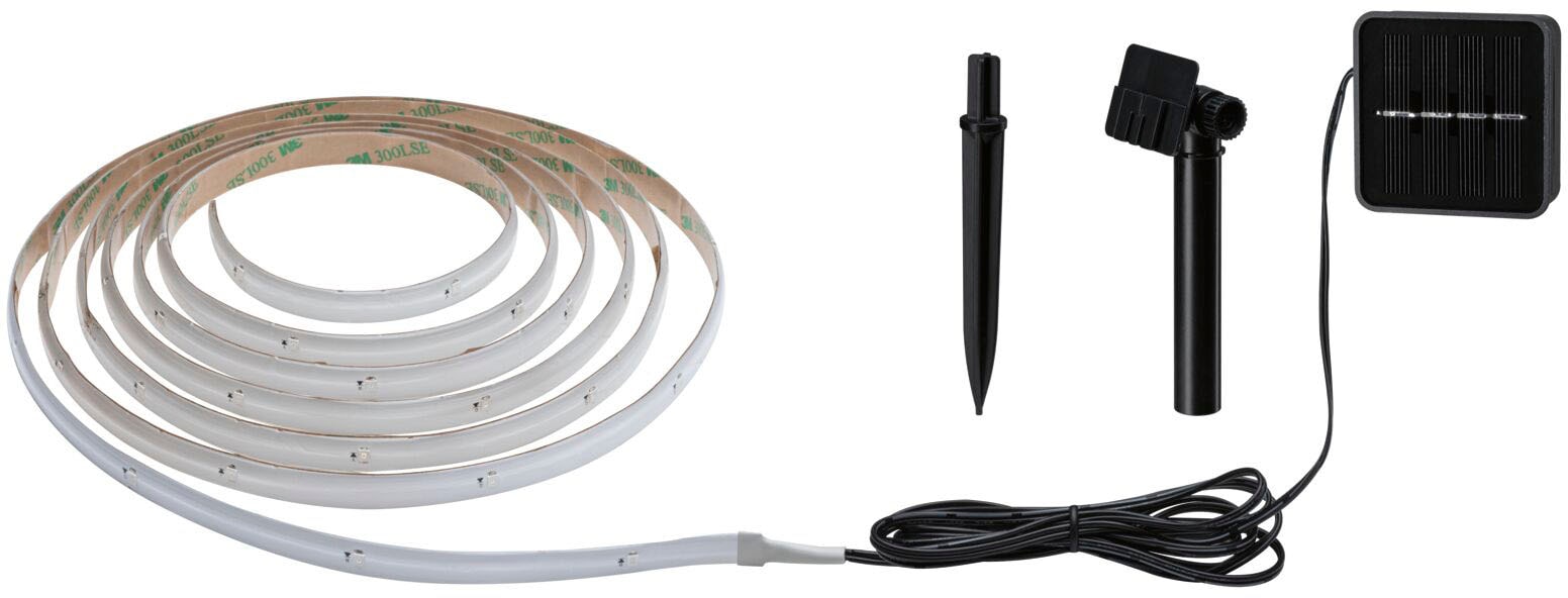 Paulmann LED-Streifen »Solar mit Dämmerungssensor IP44 3m RGB 0,3W Schwarz«, 1 St.-flammig