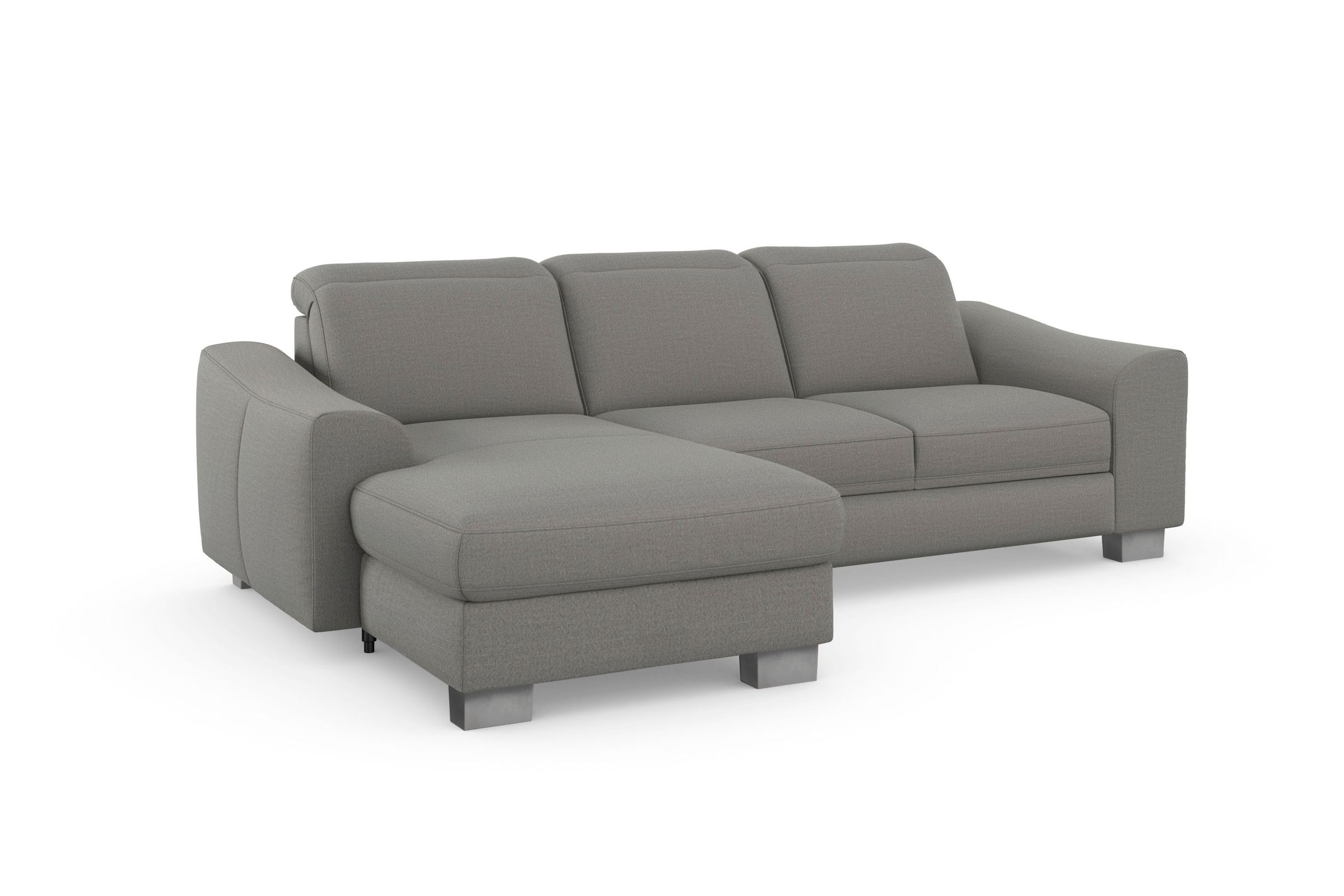 sit&more Ecksofa »Dundee L-Form«, mit Federkern und Edelstahlfüßen, wahlweise mit Kopfteilverstellung