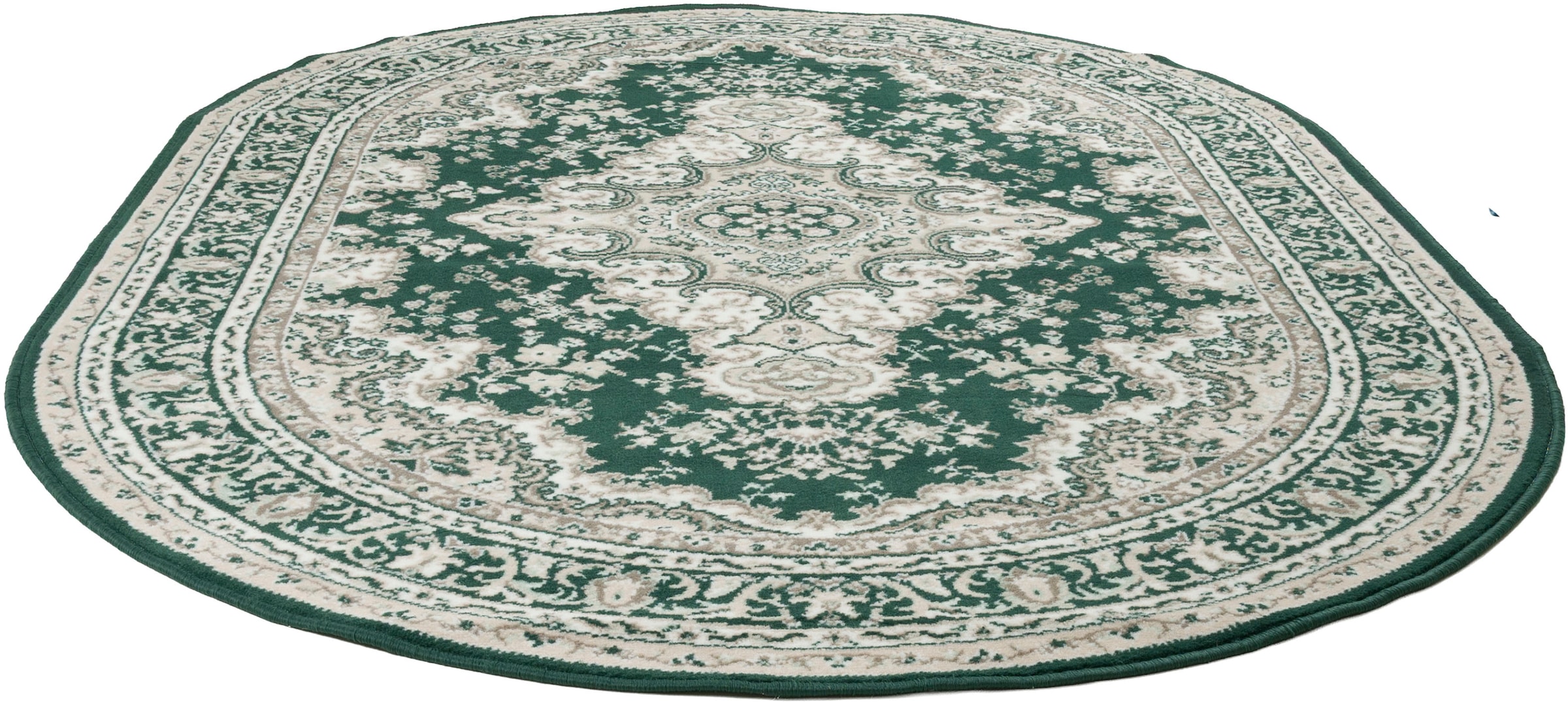 OTTO home Teppich »Oriental, Made in Belgium« oval 7 mm Höhe Orient-Optik, mit Bordüre, Kurzflor, pflegeleicht, elegant