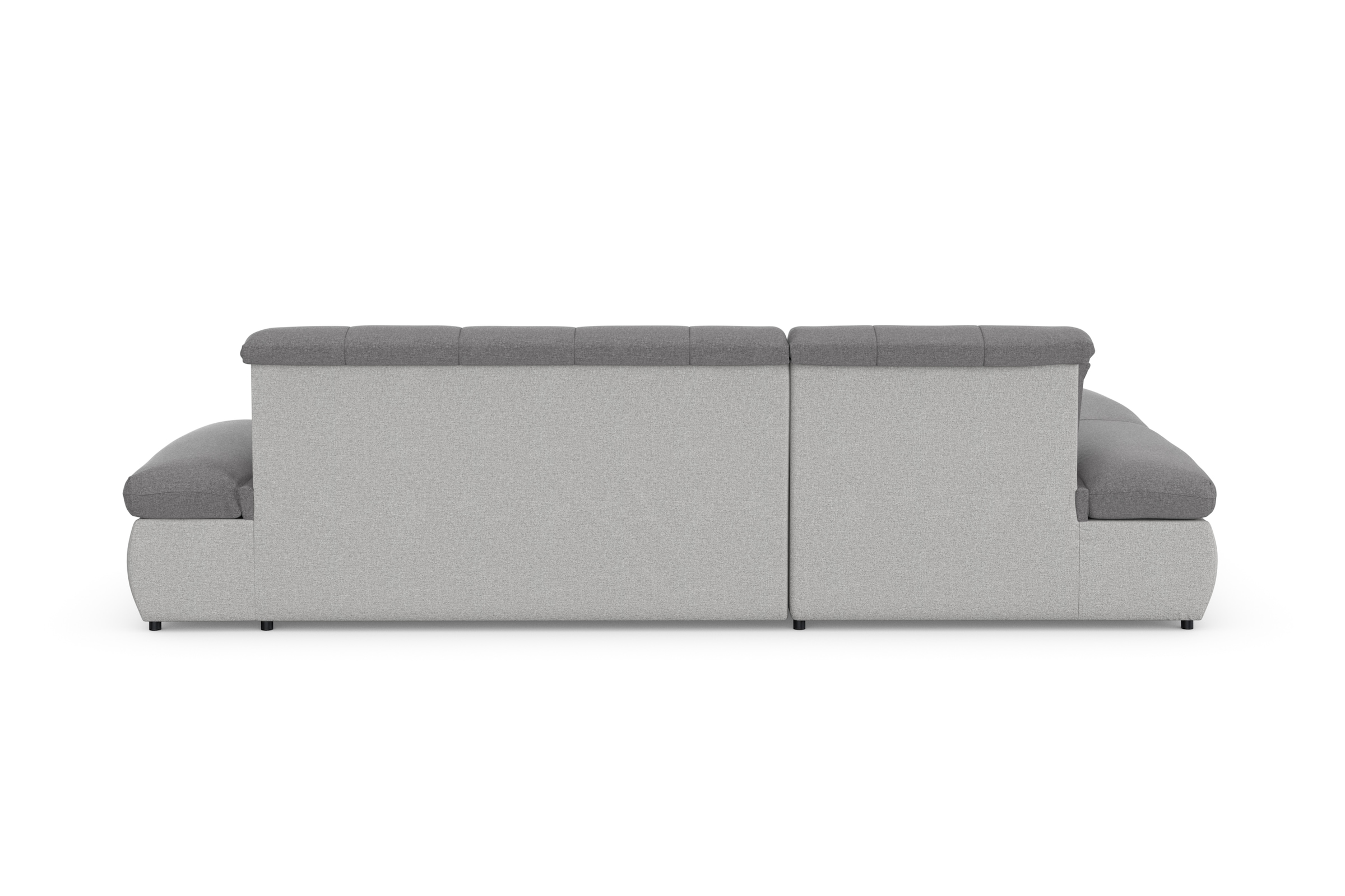 DOMO collection Ecksofa »Moric, L-Form, XXL-Sofa - Breite 300cm«, wahlweise mit Bettfunktion und Armteilverstellung, silber/grau