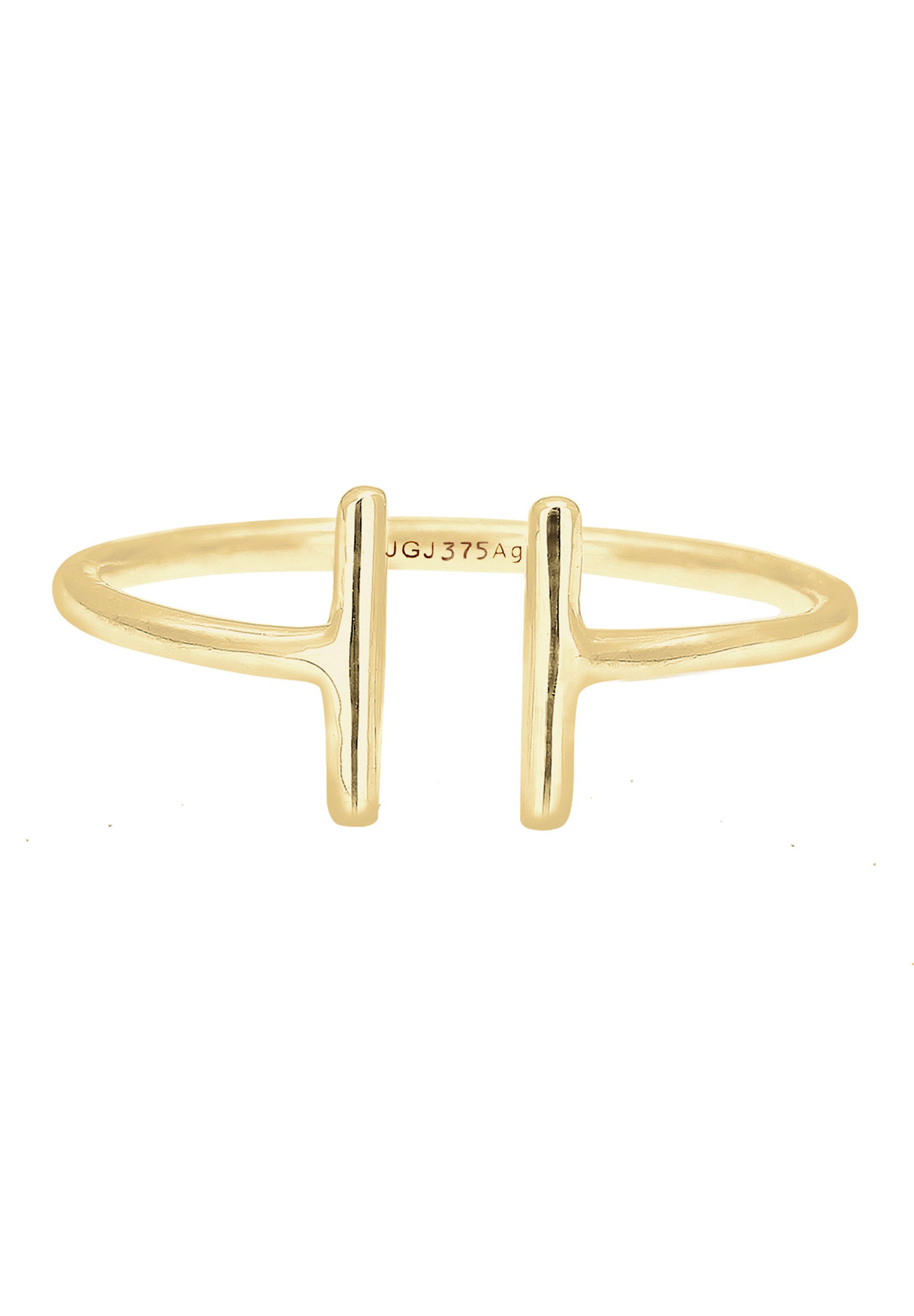 Elli Premium Silberring »Ring Geo Trend Look Statement Offen 375 Gelbgold«