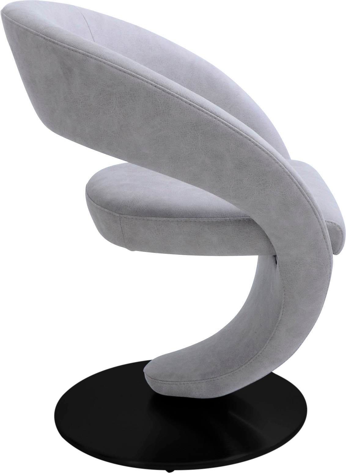 K+W Komfort & Wohnen Drehstuhl »Wave«, Design-Drehstuhl, schwarzer Drehteller