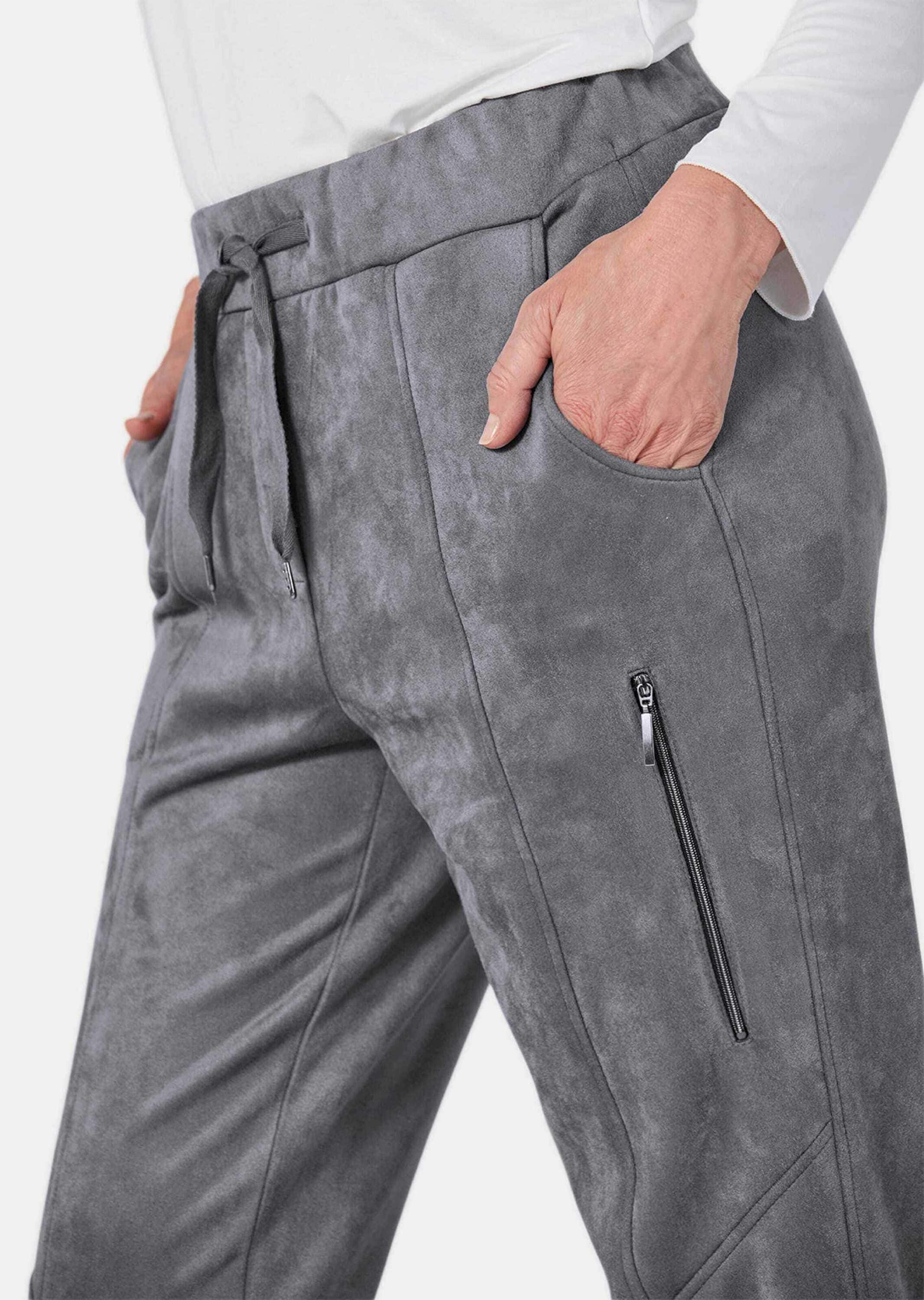 GOLDNER Schlupfhose »Kurzgröße in Velourslederoptik«