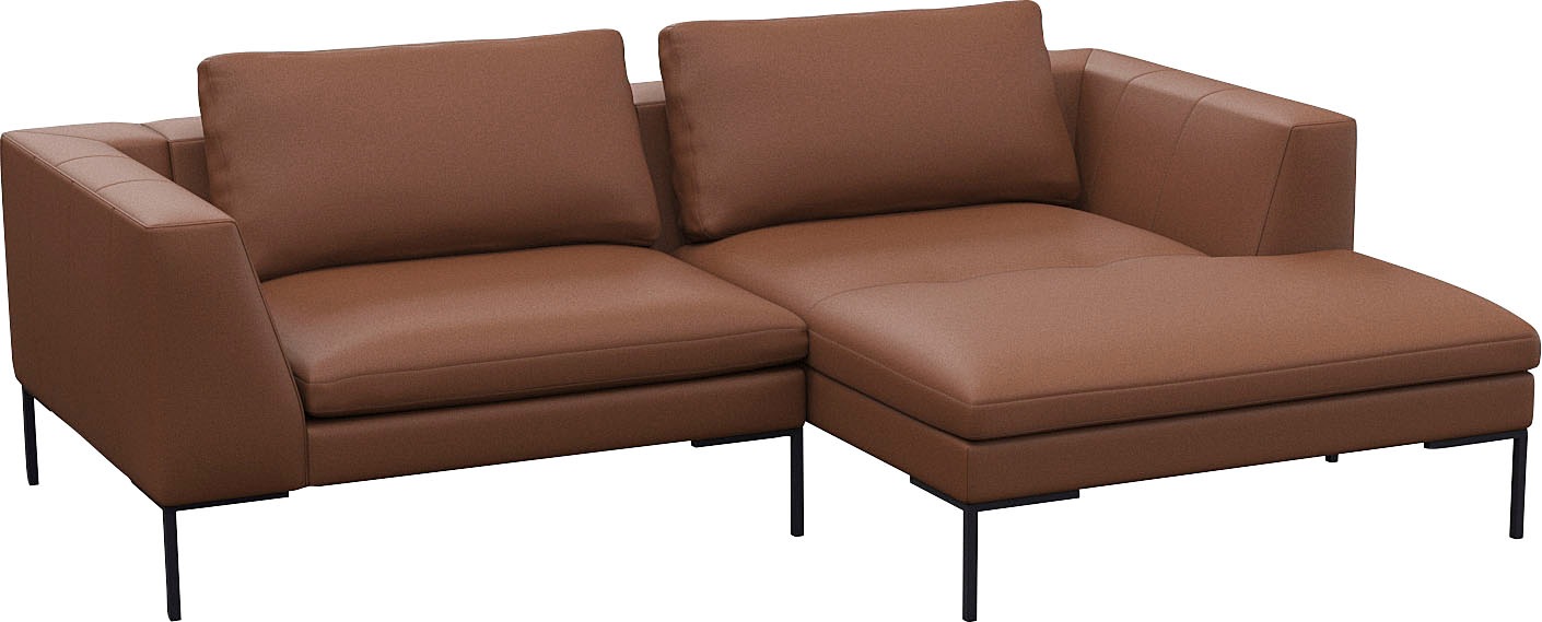 FLEXLUX Ecksofa »Loano, superbequemer Sitzkomfort durch Kaltschaum im Sitz, L-Form«, modernes Sofa, frei im Raum stellbar, lose Kissen, hoher Fuß