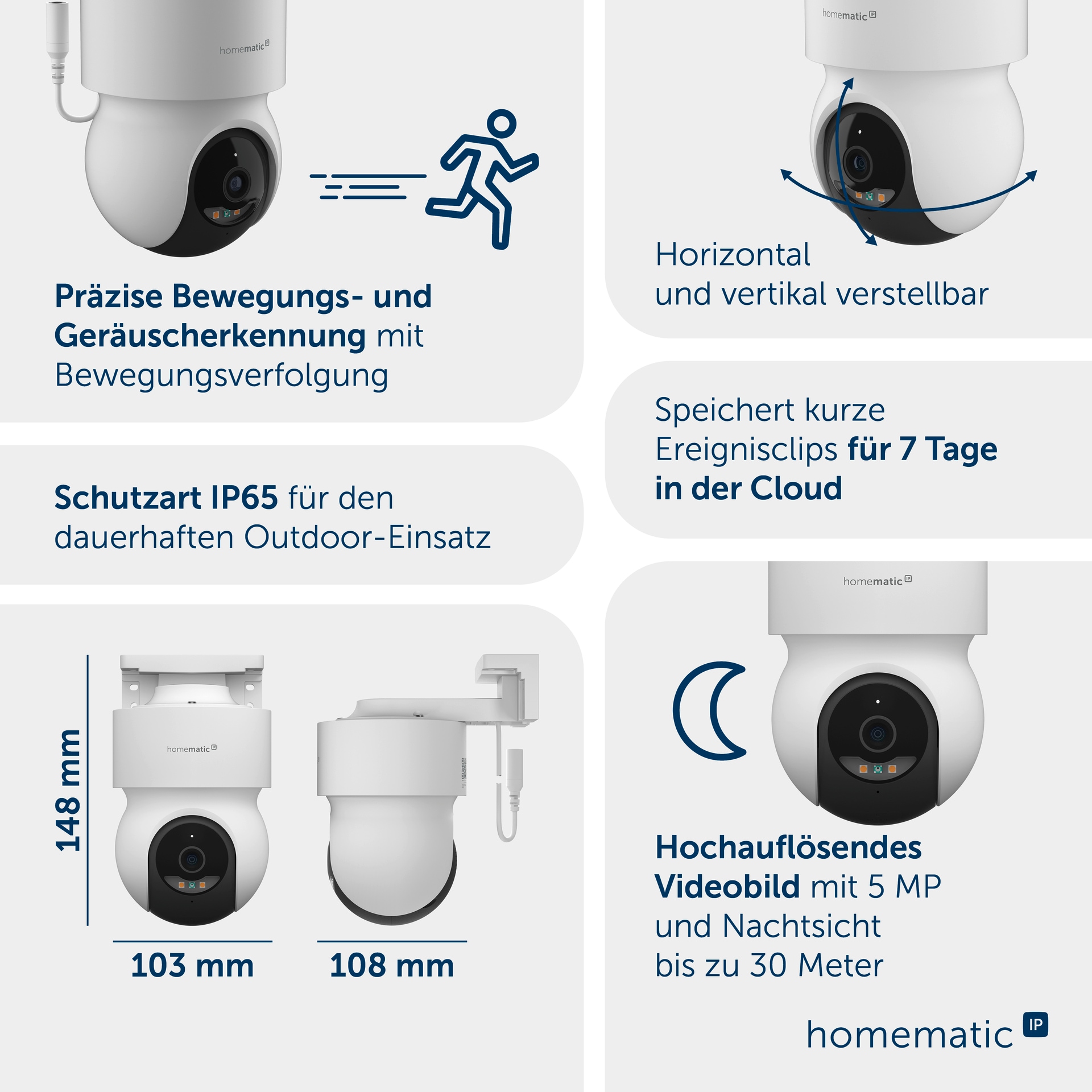 Homematic IP Überwachungskamera »Außenkamera« Außenbereich