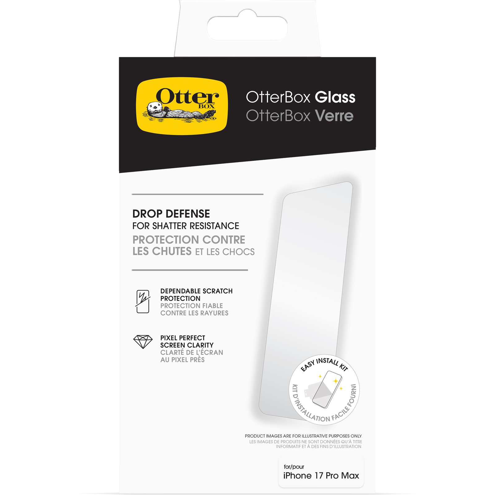 Otterbox Displayschutzglas »Glass Screen Protector« für Apple iPhone 17 Pro Max Displayschutzfolie, Schutzfolie, Bildschirmschutz, kratz- & stoßfest