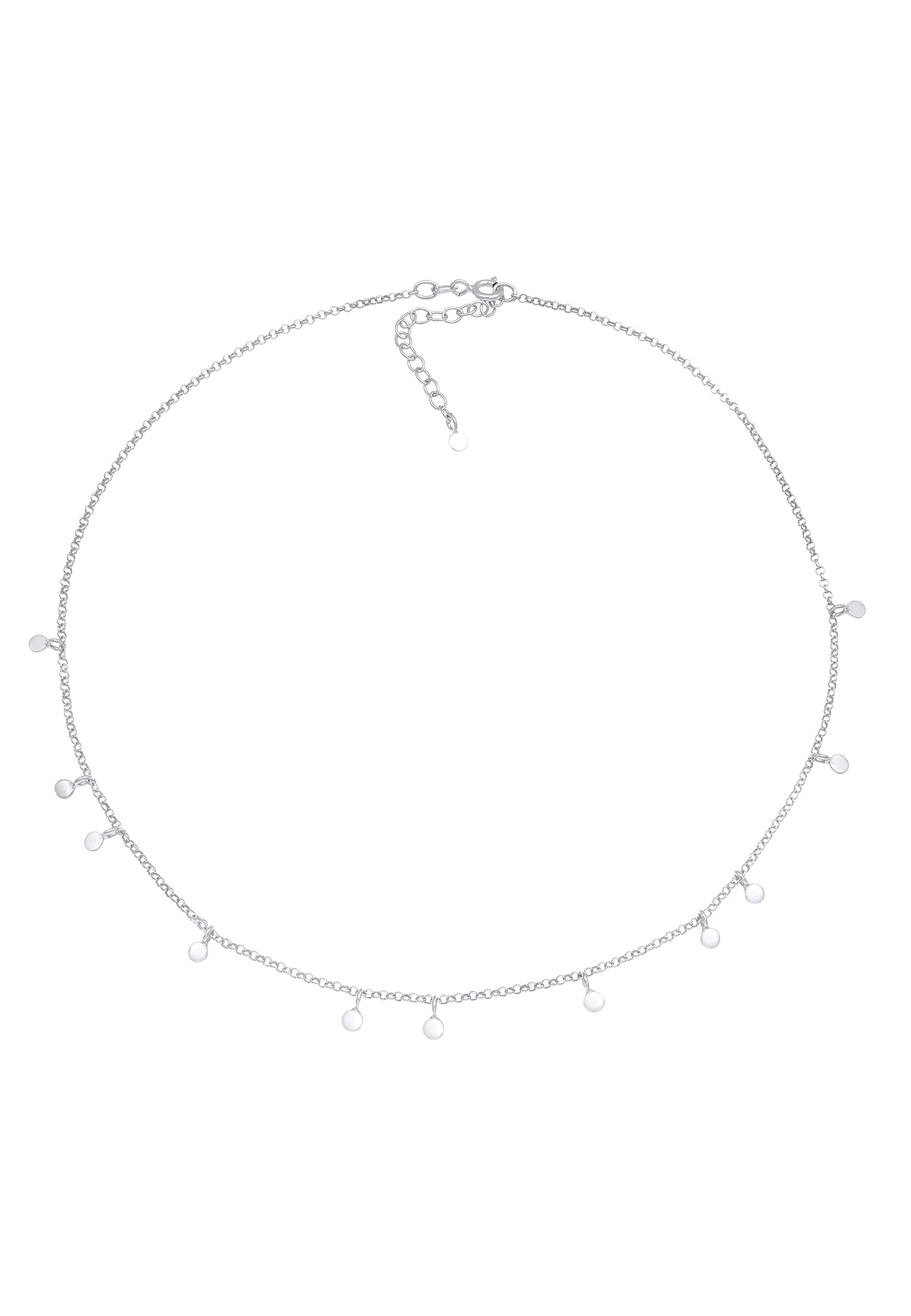 Elli Choker »Halskette Choker Plättchen Coin Geo Kreis Basic 925 Silber«