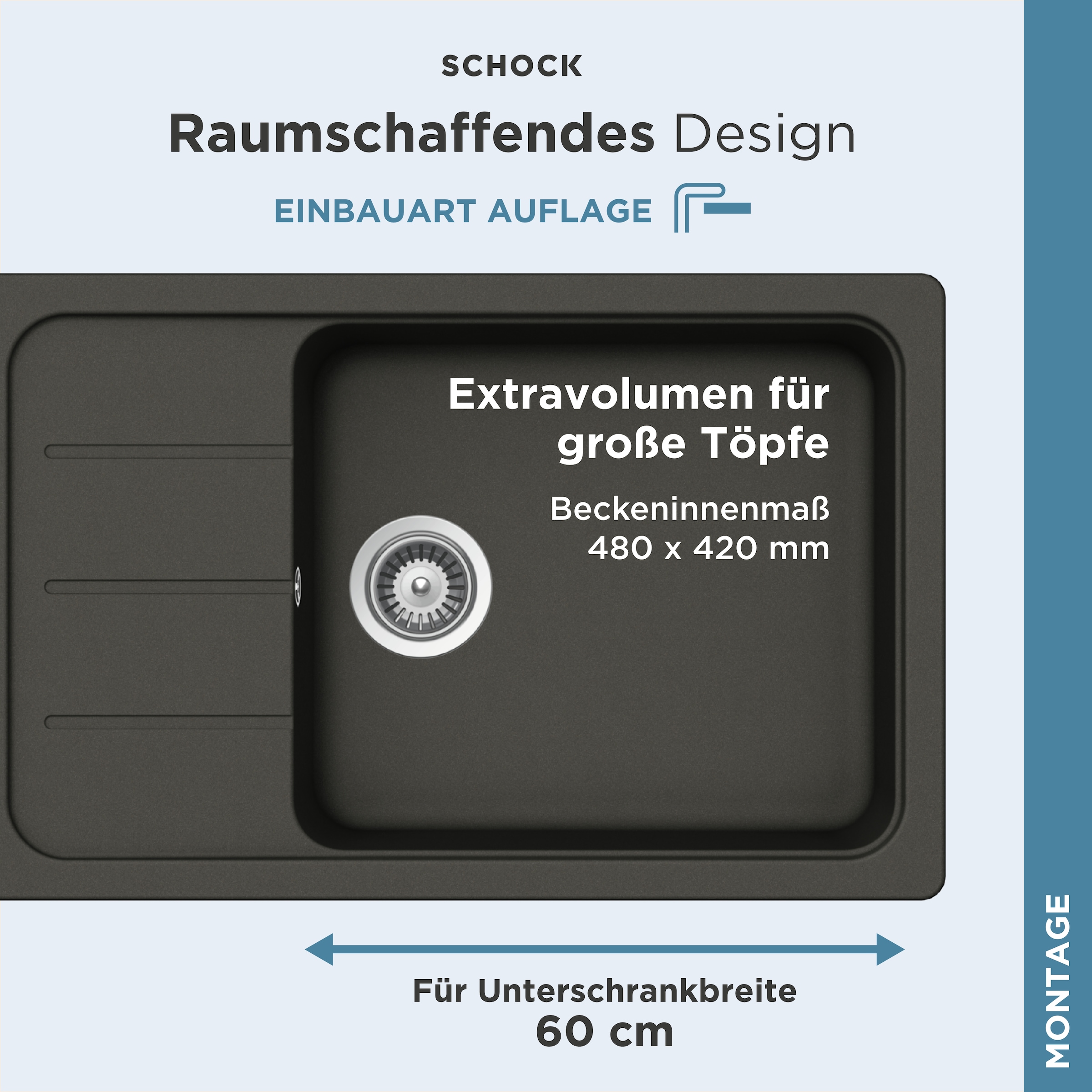 Schock Granitspüle »Formhaus D-100LS« für kleine Küchen