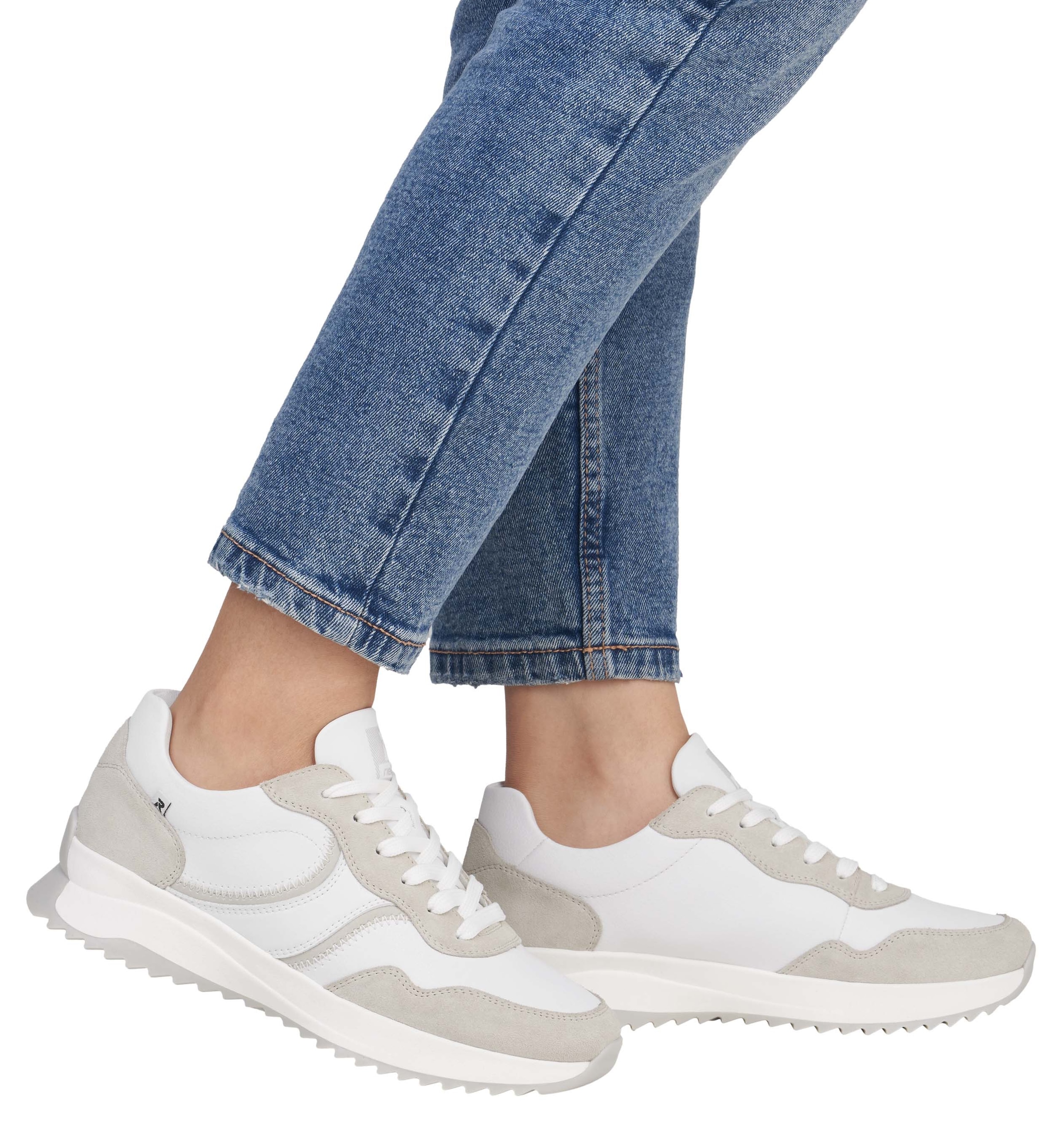 RIEKER Sport Keilsneaker, Schnürschuh, Halbschuh, Freizeitschuh mit Kontrastdetails