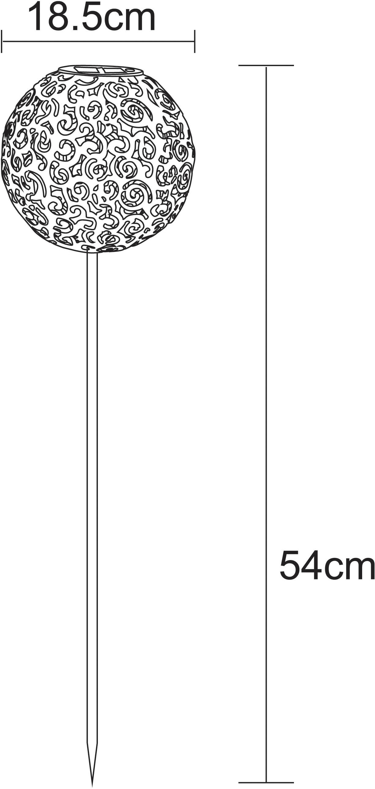 GLOBO LIGHTING LED Solarleuchte »SOLAR« LED-Modul 1 Stk. Warmweiß Solarlampe für Garten, Toller Lichteffekt, Solarkugel mit Erdspieß