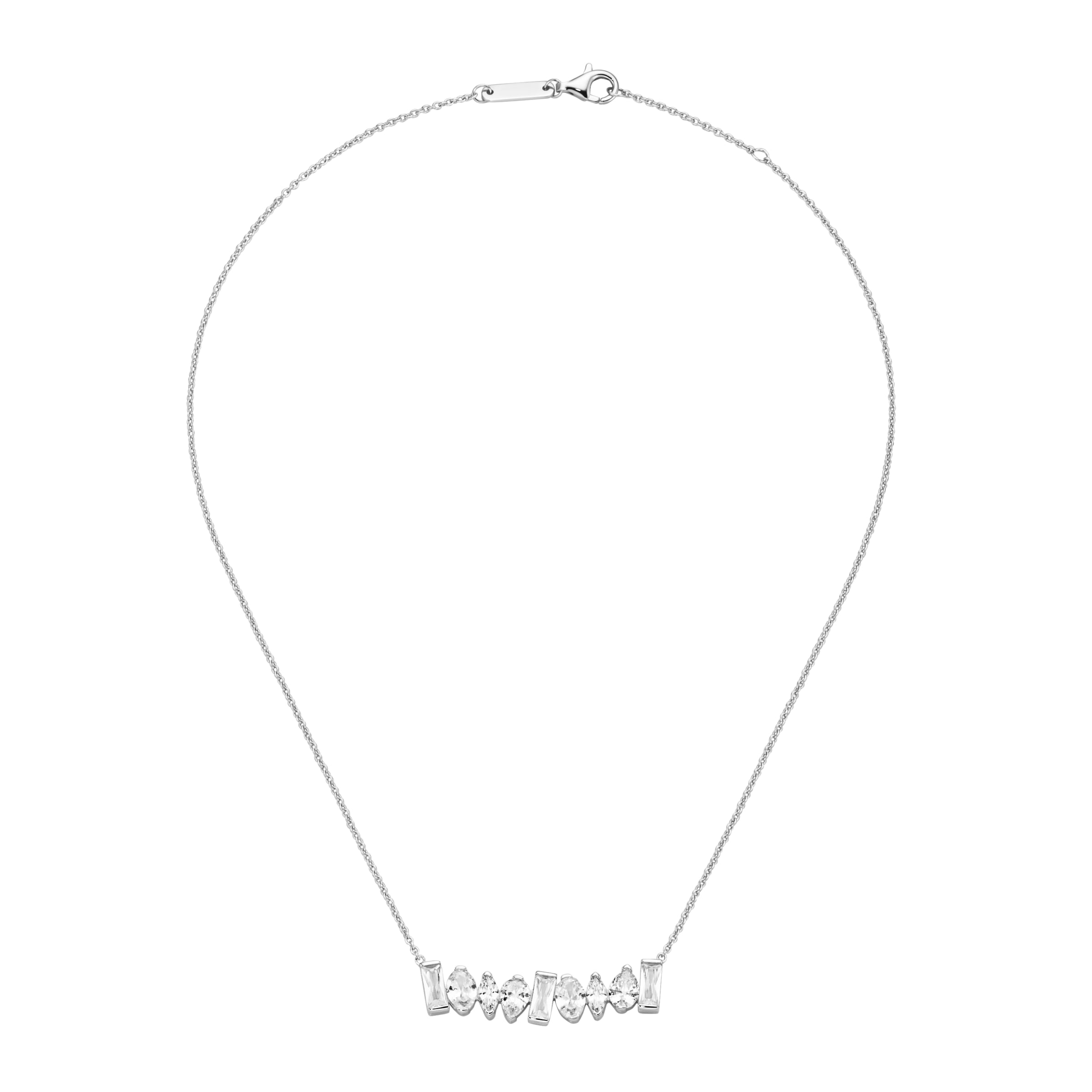 GIORGIO MARTELLO MILANO Collier »Collier mit weißen Zirkonia in verschiedenen Schliffarten, Silber 925«