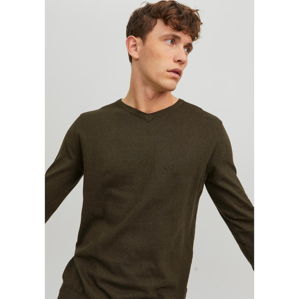 Jack & Jones V-Ausschnitt-Pullover »EMIL KNIT V-NECK«