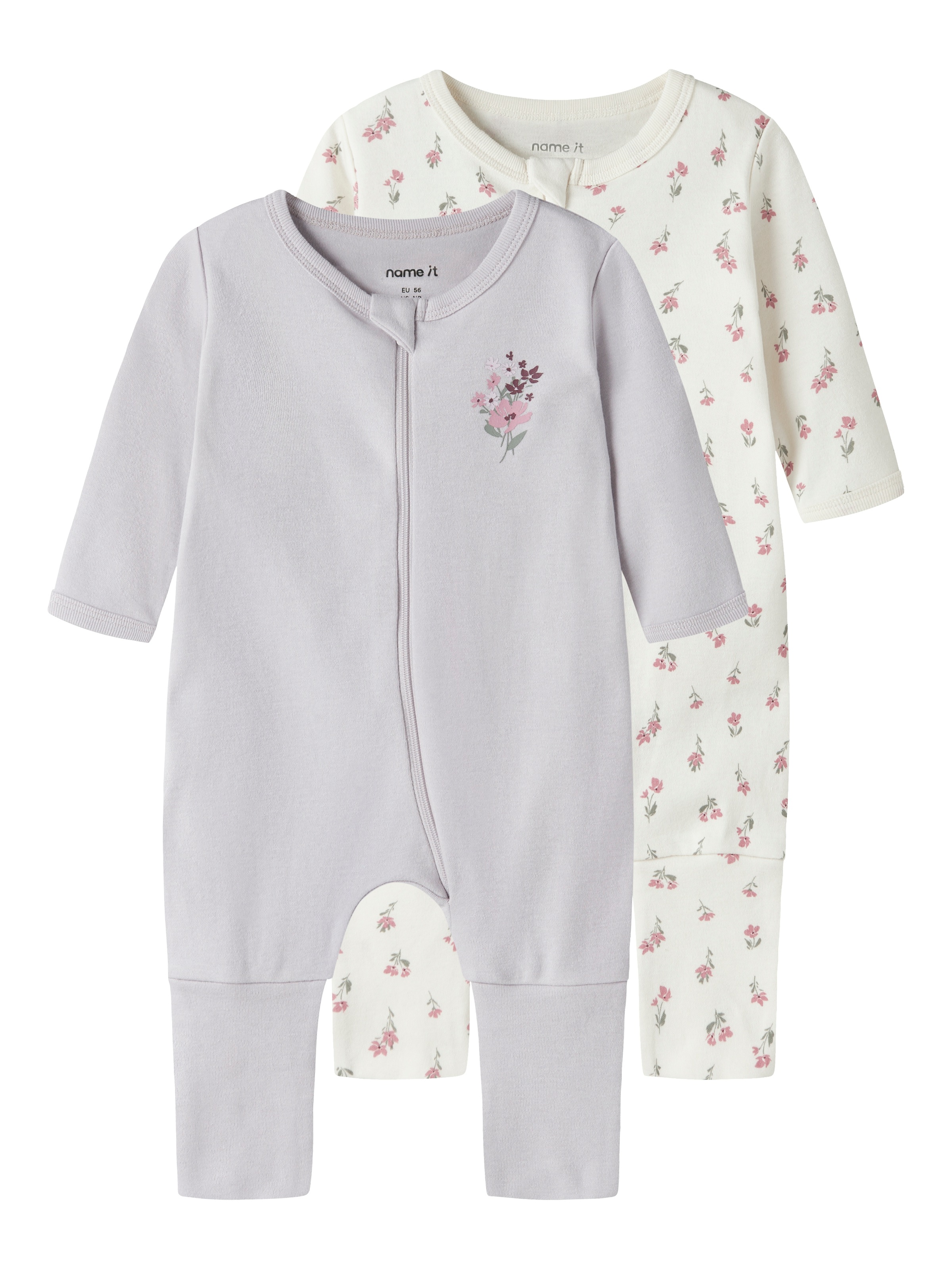Name It Schlafanzug »NBFNIGHTSUIT 2P ZIP FF FLOWER NOOS« Packung, 2 tlg.