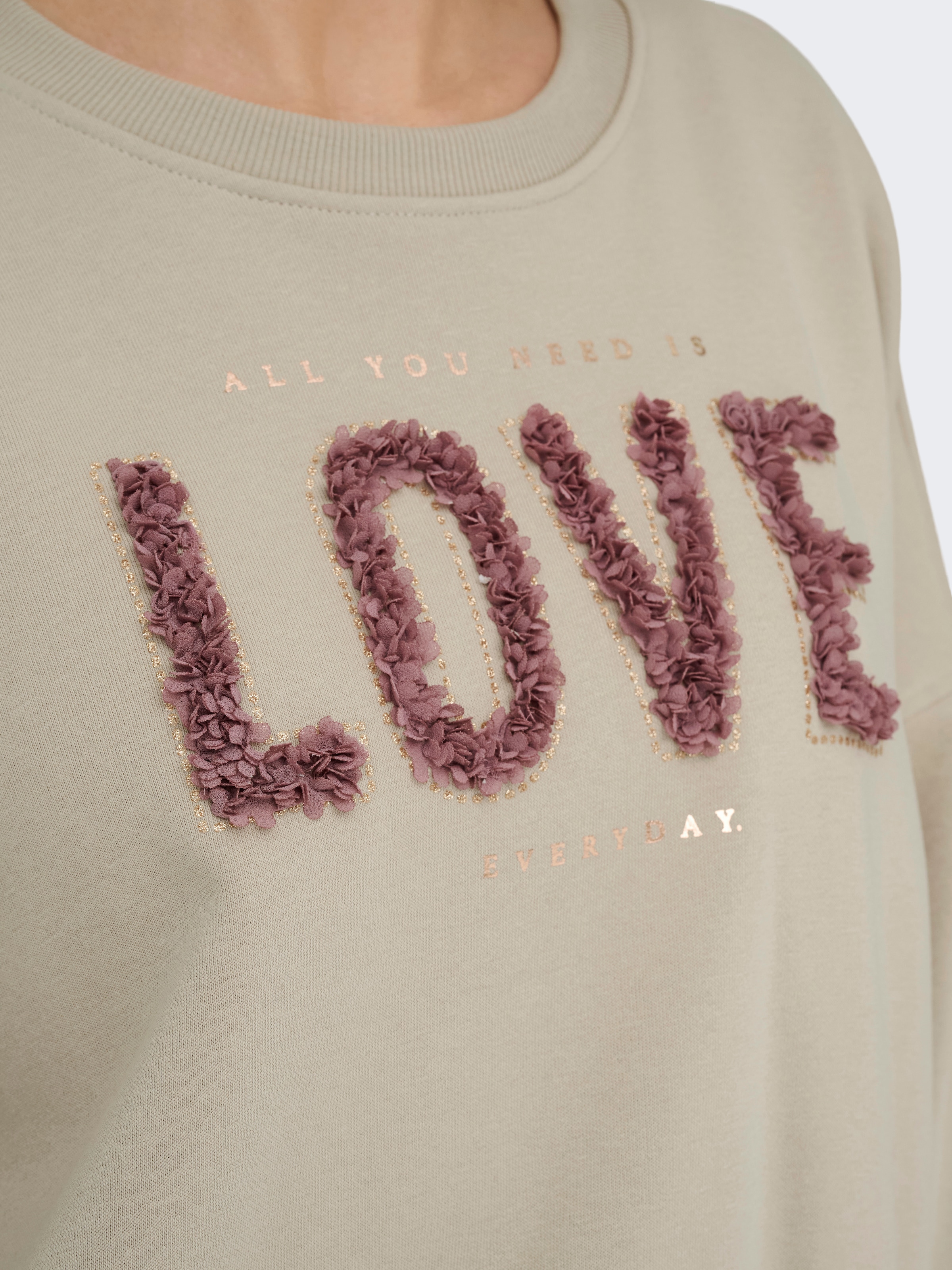 ONLY Sweater »ONLKIARA L/S O-NECK CHIFFON MIX SWT«
