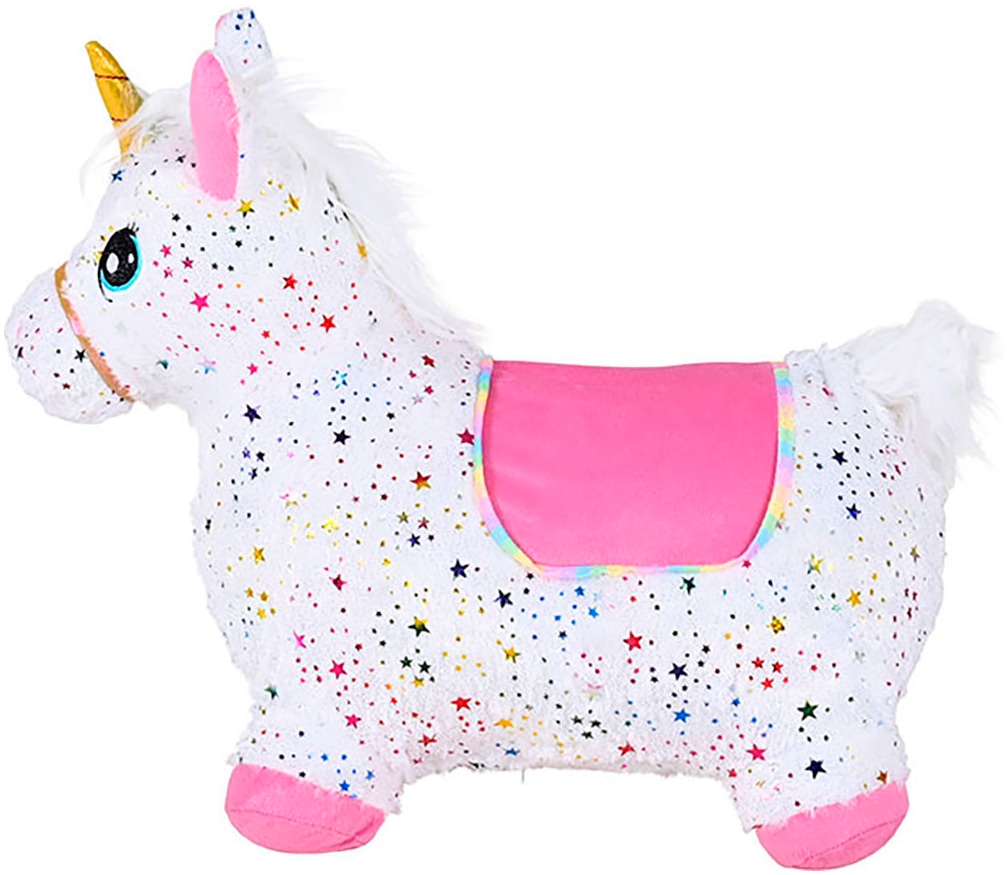 Knorrtoys® Hüpftier »Einhorn bunt«, inkl. Luftpumpe, mit Kuschelbezug