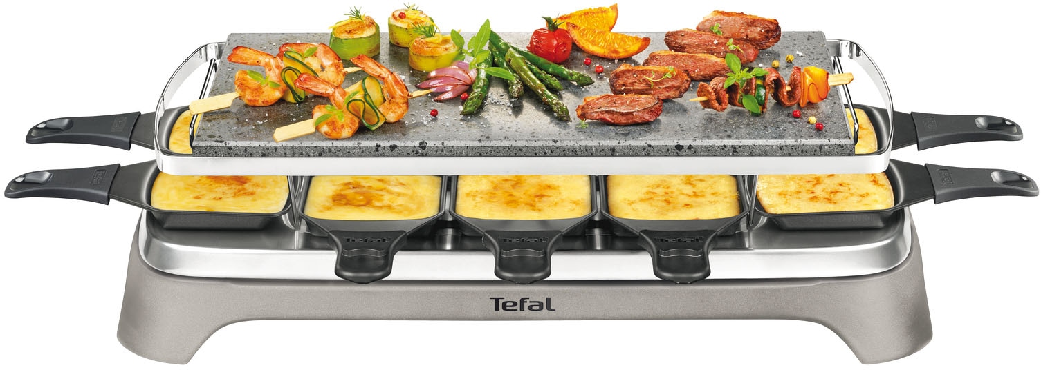 Tefal Raclette »PR457B Pierrade«, 10 St. Raclettepfännchen, 1350 W,  Grill-Platte aus Stein, inkl. Schaber, Pfännchen spülmaschinengeeignet bei  OTTO