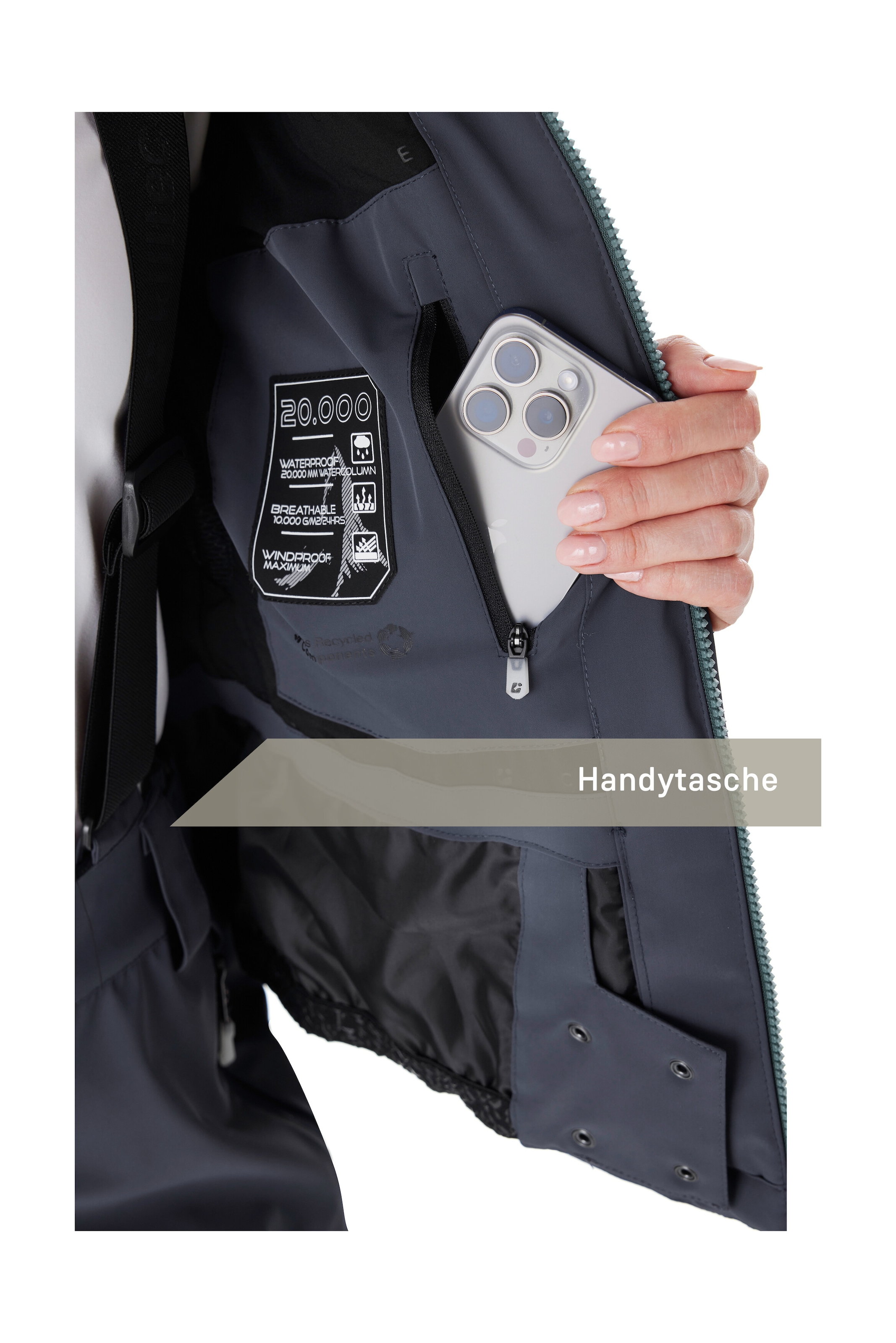 Killtec Skijacke »KSW 42 WMN SKI JCKT« Wasserdicht, atmungsaktiv, 4-Wege-Stretch, viele Taschen, recycelt