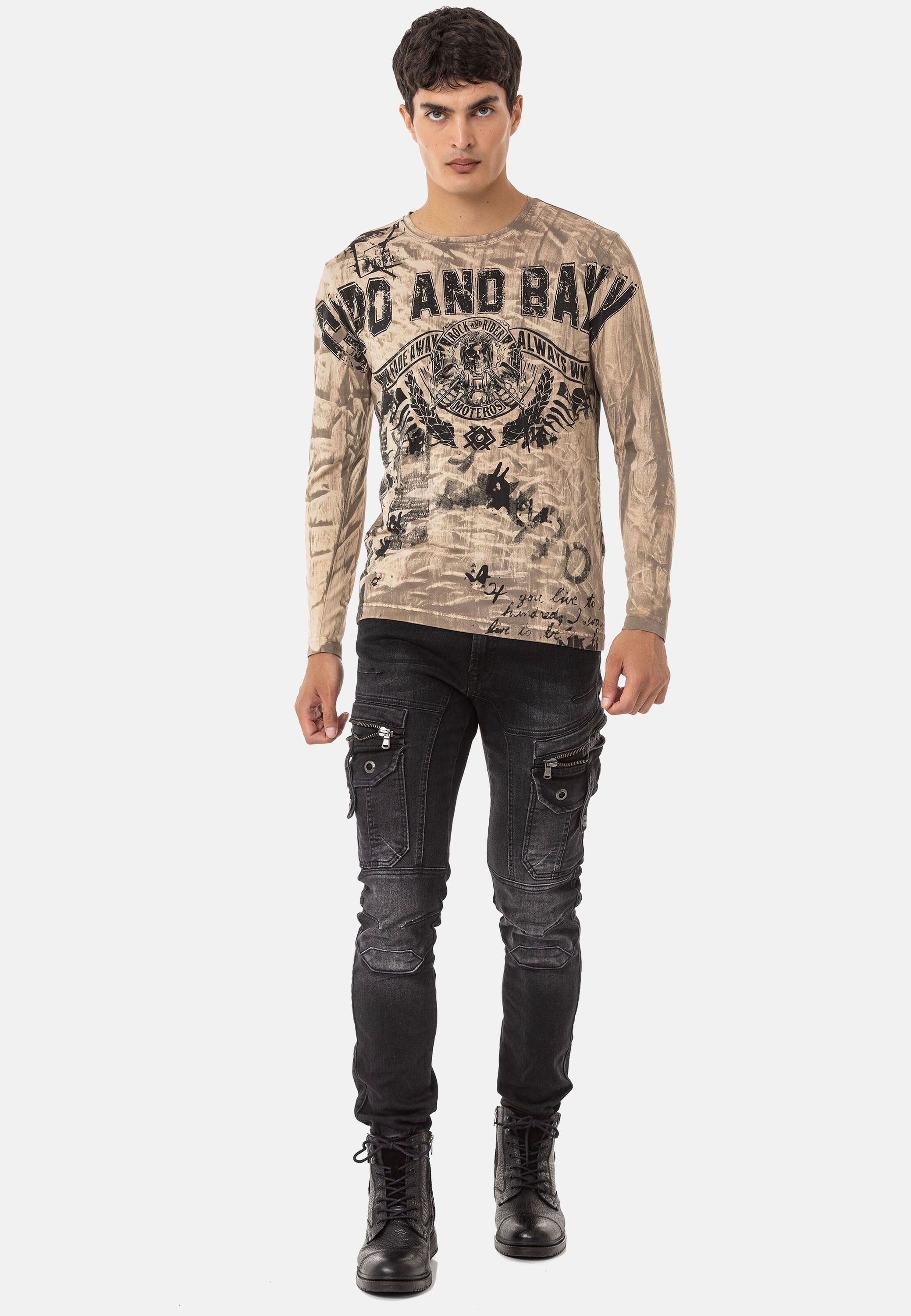 Cipo & Baxx Regular-fit-Jeans »Cipo & Baxx Jeans« mit trendigen Cargotaschen, CD-845