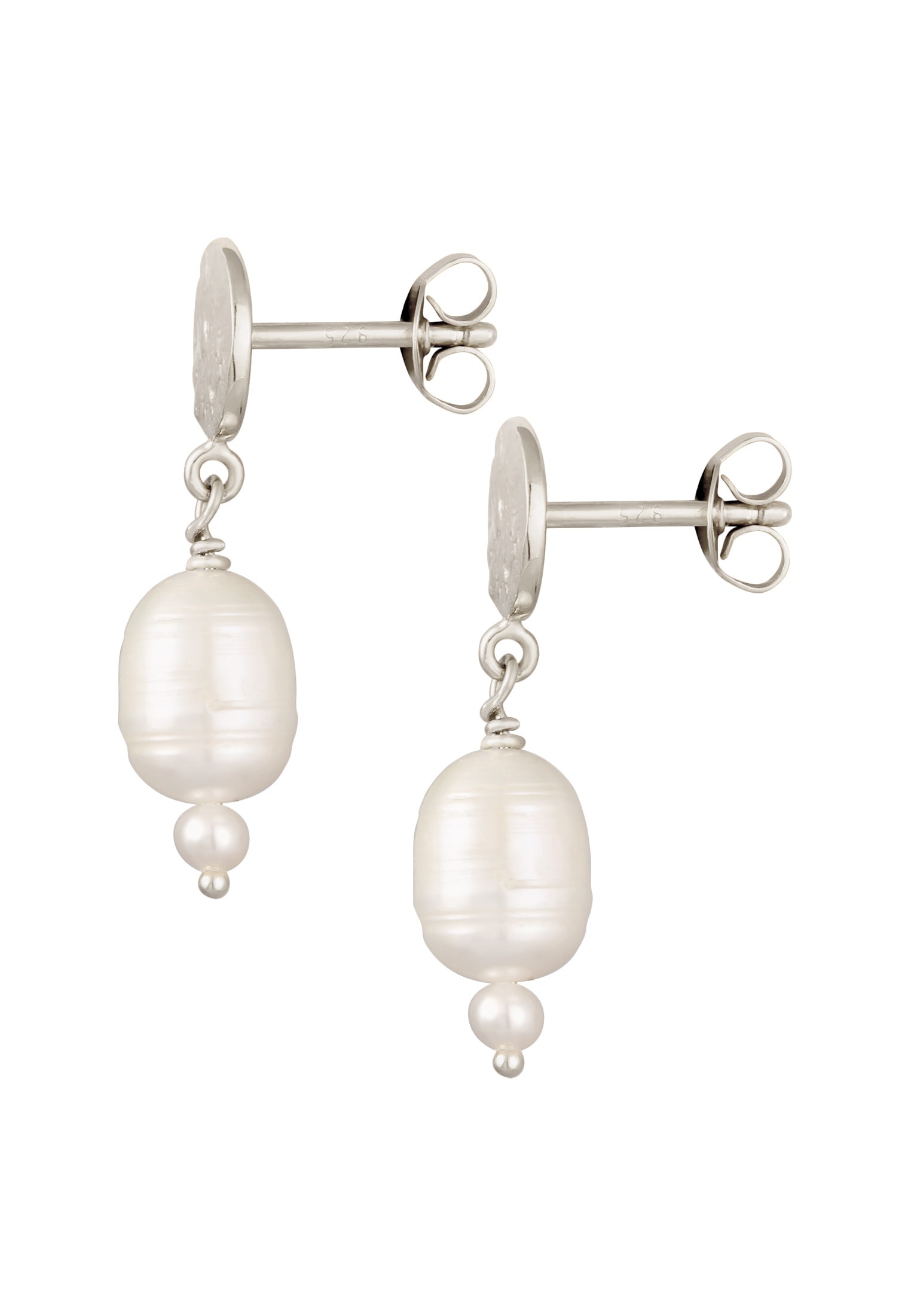Elli Premium Paar Ohrstecker »Ohrringe Süßwasserperlen Barock 925 Silber vergoldet«