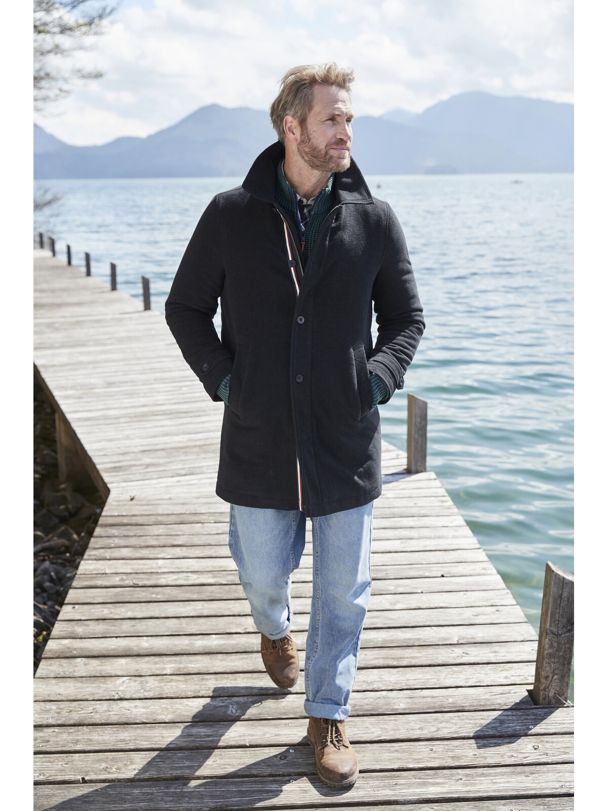 Jan Vanderstorm Wolljacke »Mantel NORMEN«, (1 St.)
