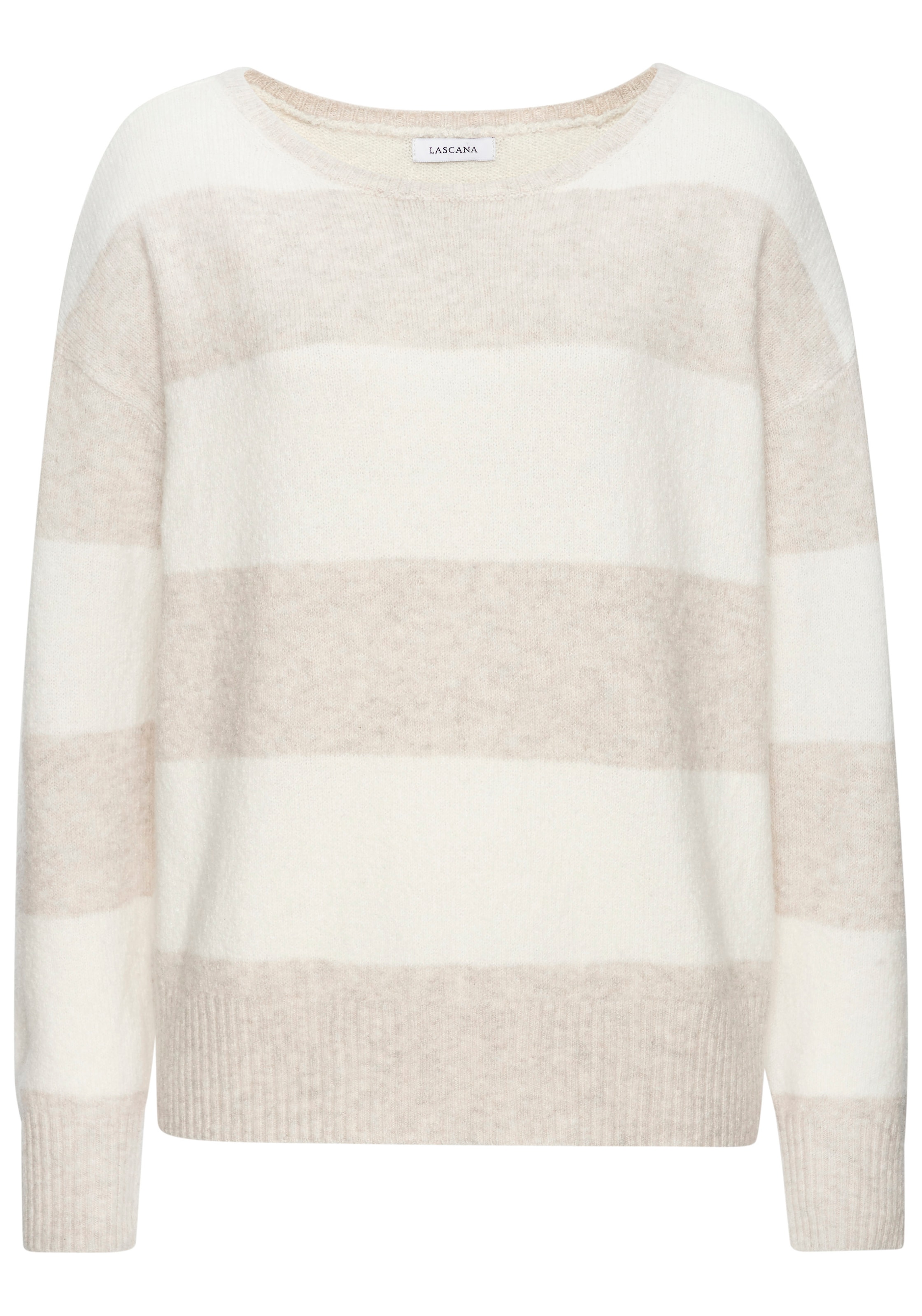 LASCANA Sweater »- Strickpullover - Loungepullover - Streifenpullover«, aus weichem Strick, Home- und Loungewear
