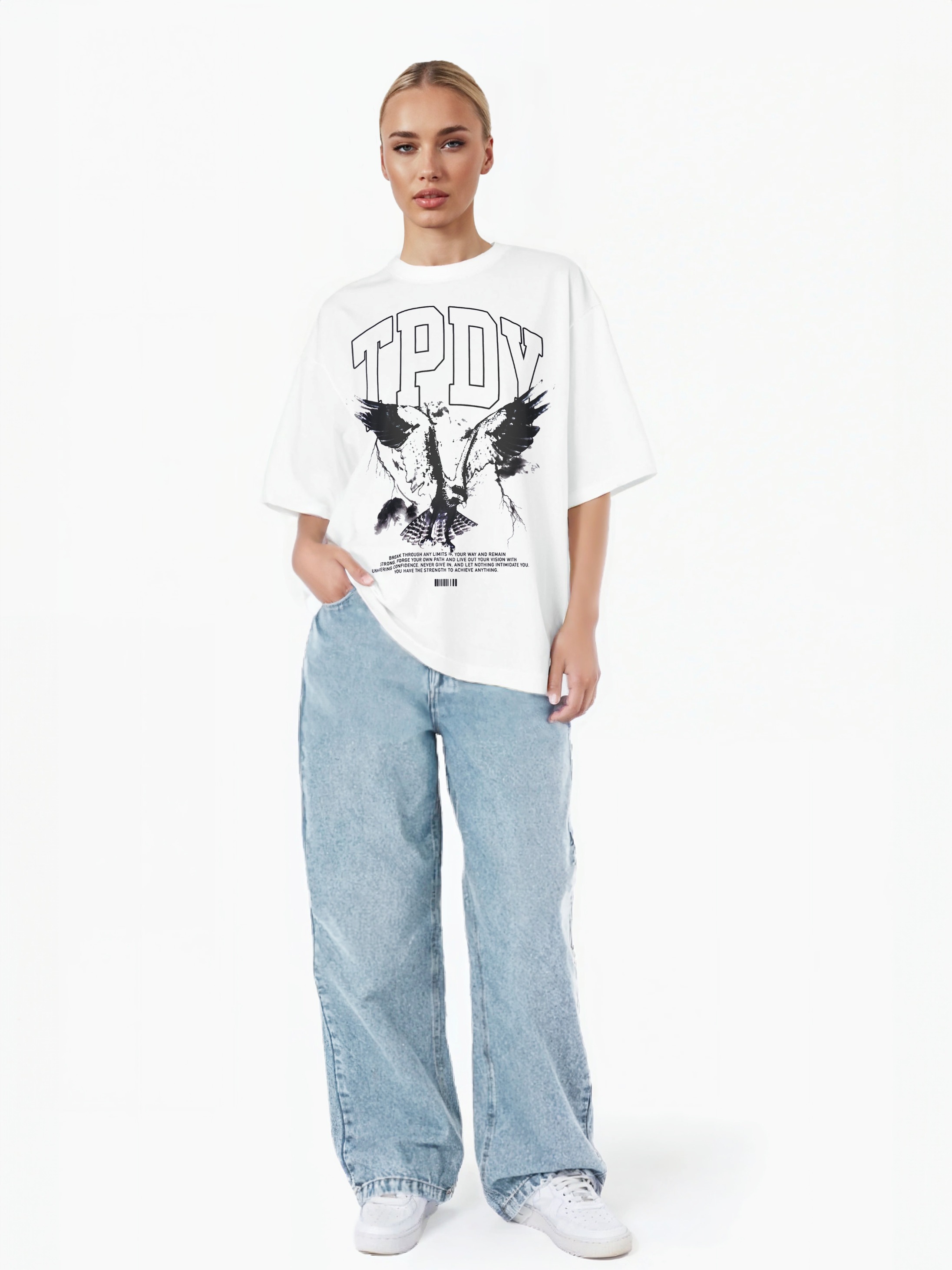 trueprodigy Oversize-Shirt »Yuki F Logo Print Oversized Rundhals«