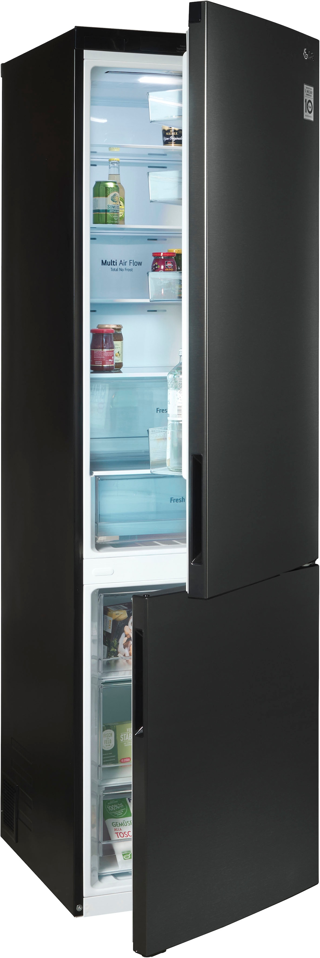 Lg Kühl-/Gefrierkombination Serie 6 »GBP62MCNAC« 203 cm hoch 59,5 cm breit in silberfarben