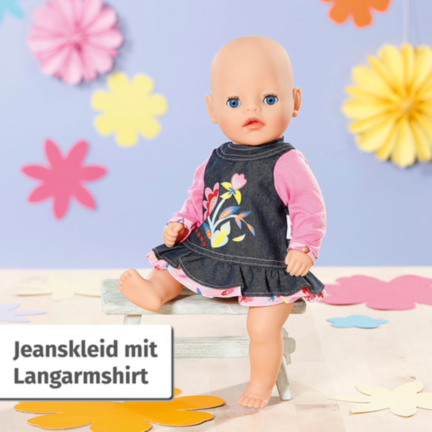 Zapf Creation® Puppenkleidung »Dolly Moda, Jeans Kleid Blumen 36 cm«