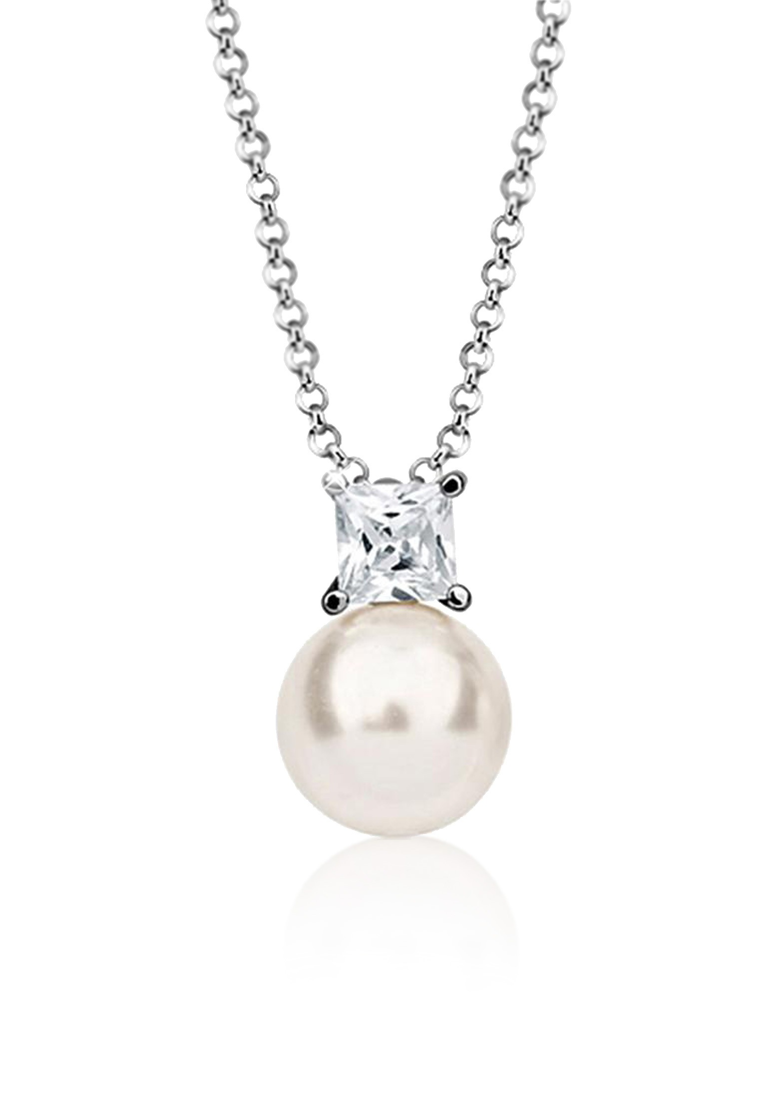 Nenalina Perlenkette »Zirkonia Synthetische Perle 925 Silber«