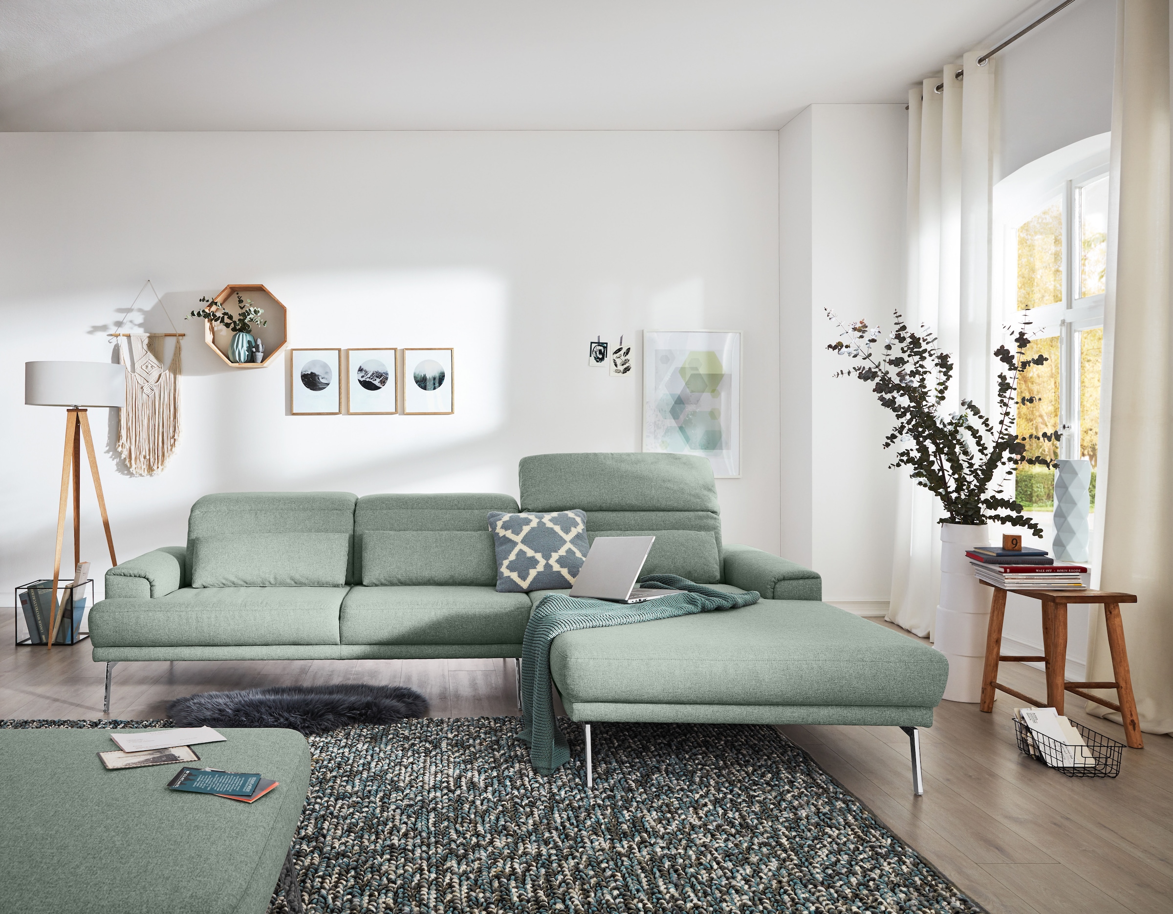 Musterring Ecksofa »MR 4580« mit Kopf- und Sitztiefenverstellung, Metallfuß chrom, 288 x 193/220cm