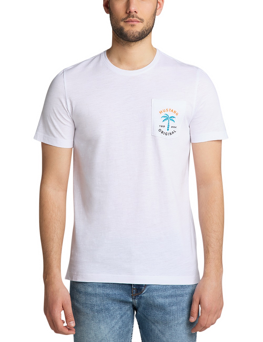MUSTANG T-Shirt »Alex C Pocket«, Brusttasche mit Label-Stitching