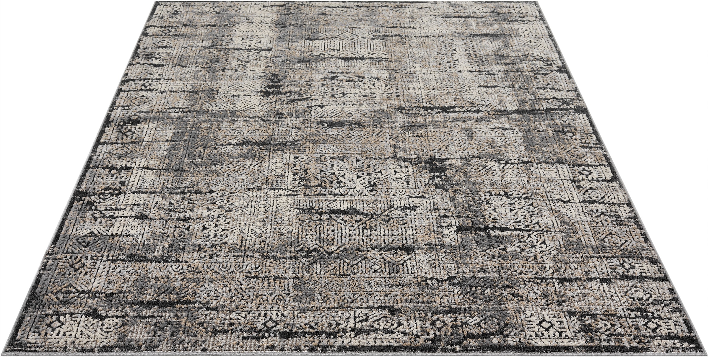 OTTO home Teppich »Selin« rechteckig 9 mm Höhe dezenter Glanz, Schrumpf-Garn-Effekt, im Vintage-Look, dichte Qualität