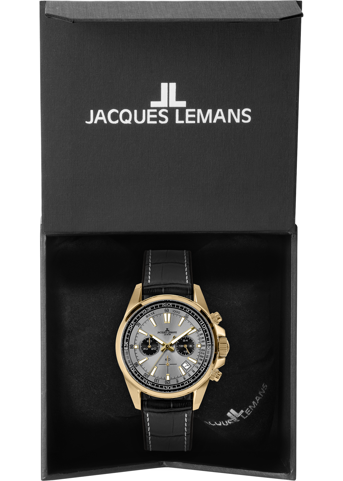 Jacques Lemans Chronograph »Liverpool« Quarzuhr, Armbanduhr, Herrenuhr, Lederarmband, analog, Tag
