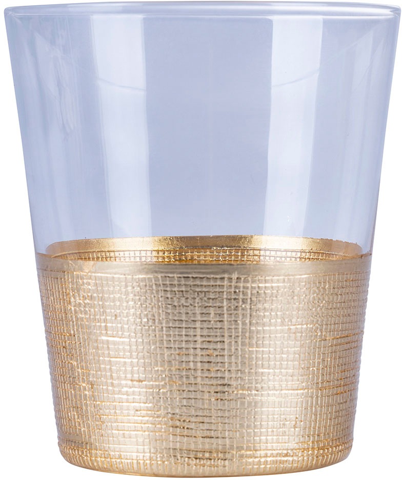 Villa d'Este Gläser-Set »Gold Party«, (Set, 6 tlg.), Wassergläser-Set, 6-teilig, Inhalt 375 ml