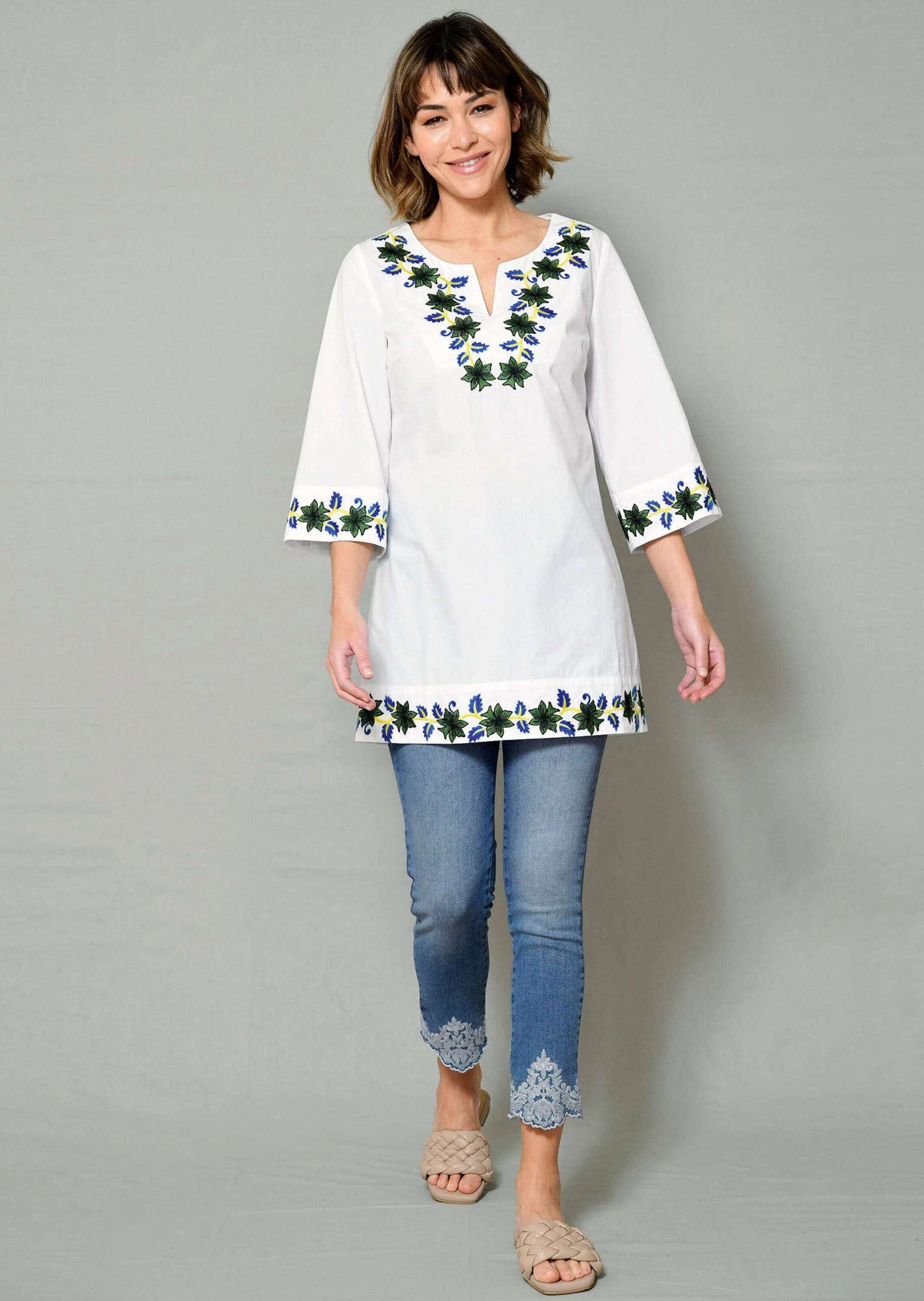 Alba Moda Tunika »Tunika Tunika mit dekorativer Stickerei«