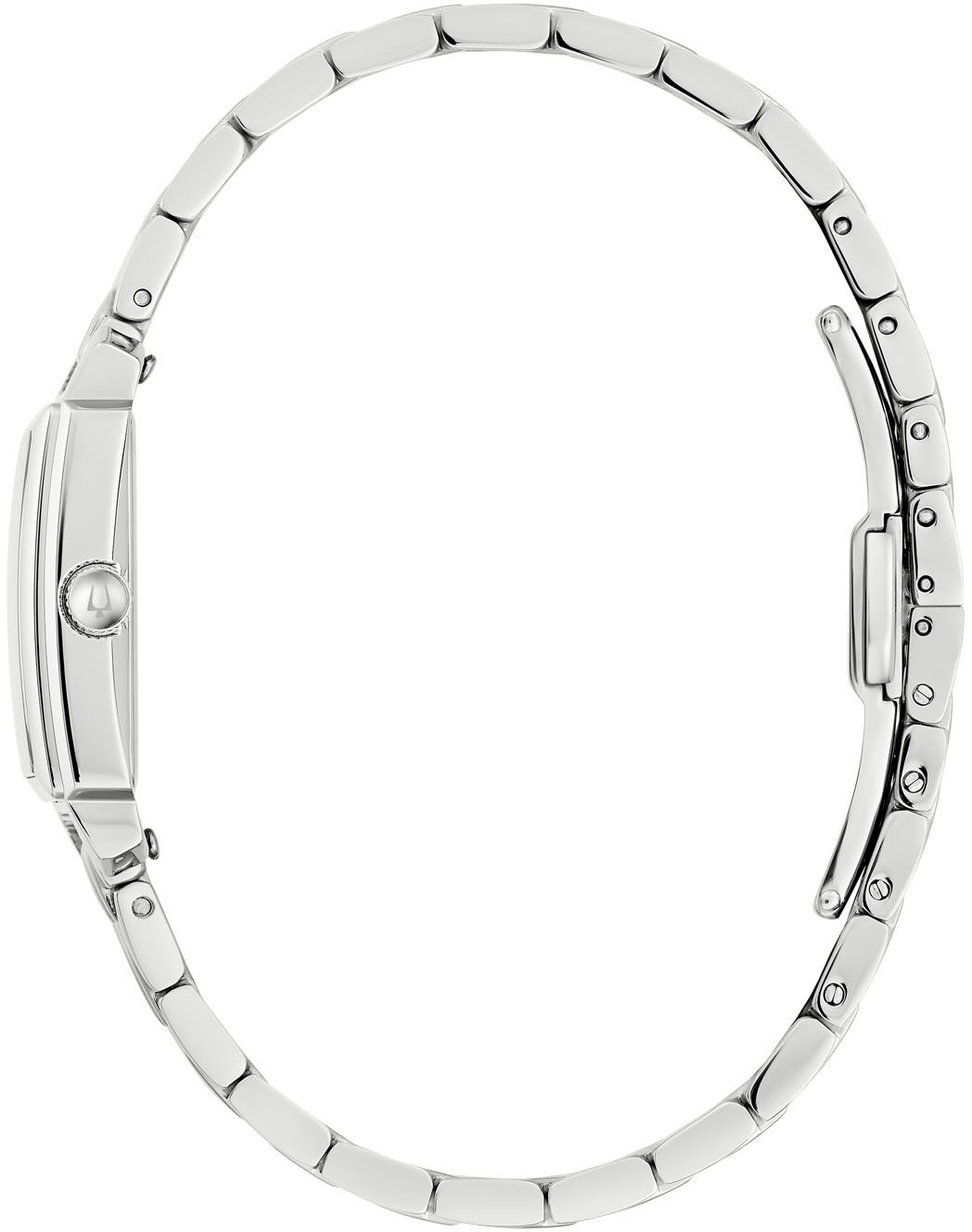 Bulova Quarzuhr, Armbanduhr, Damenuhr, Edelstahlarmband, mit Diamanten