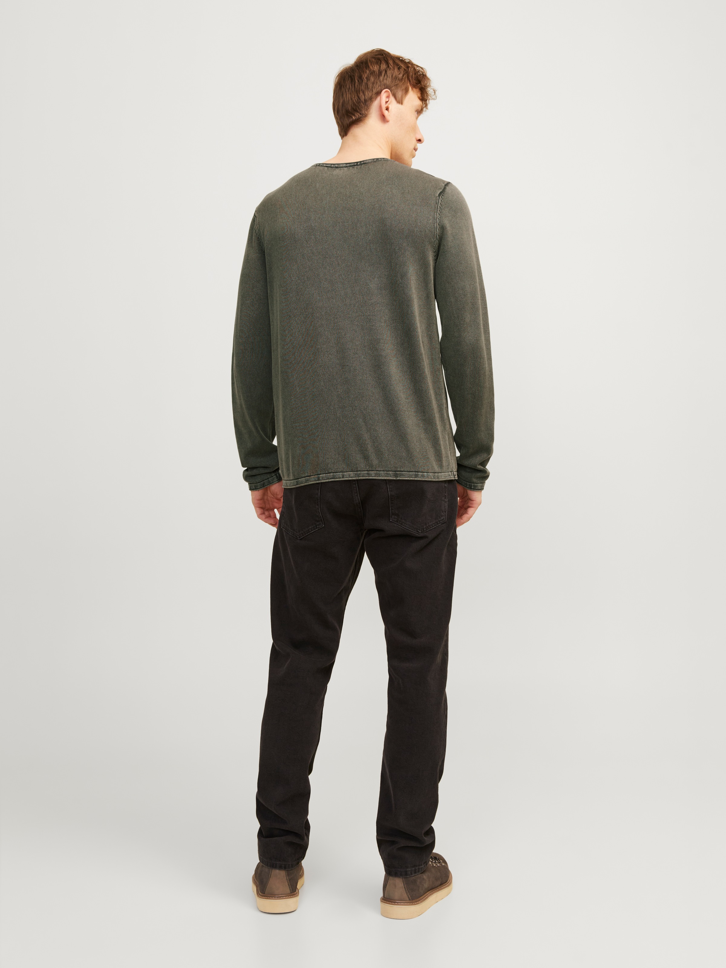 Jack & Jones Rundhalspullover »JJELEO KNIT CREW NECK NOOS« Baumwolle, regular fit