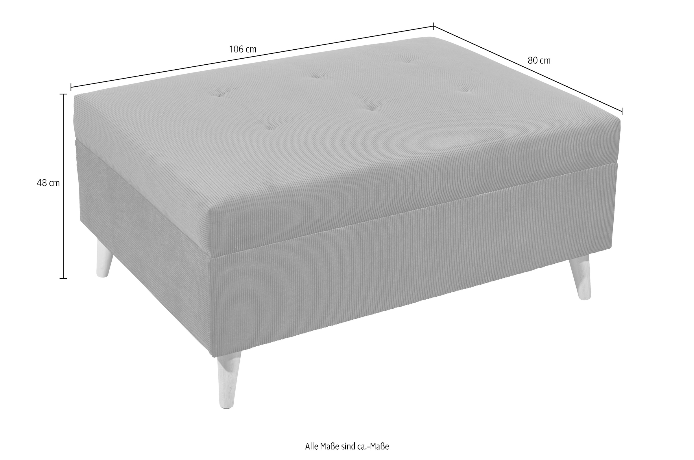 ED EXCITING DESIGN Ecksofa »Calanda L-Form«, mit Hocker & 3 Zierkissen