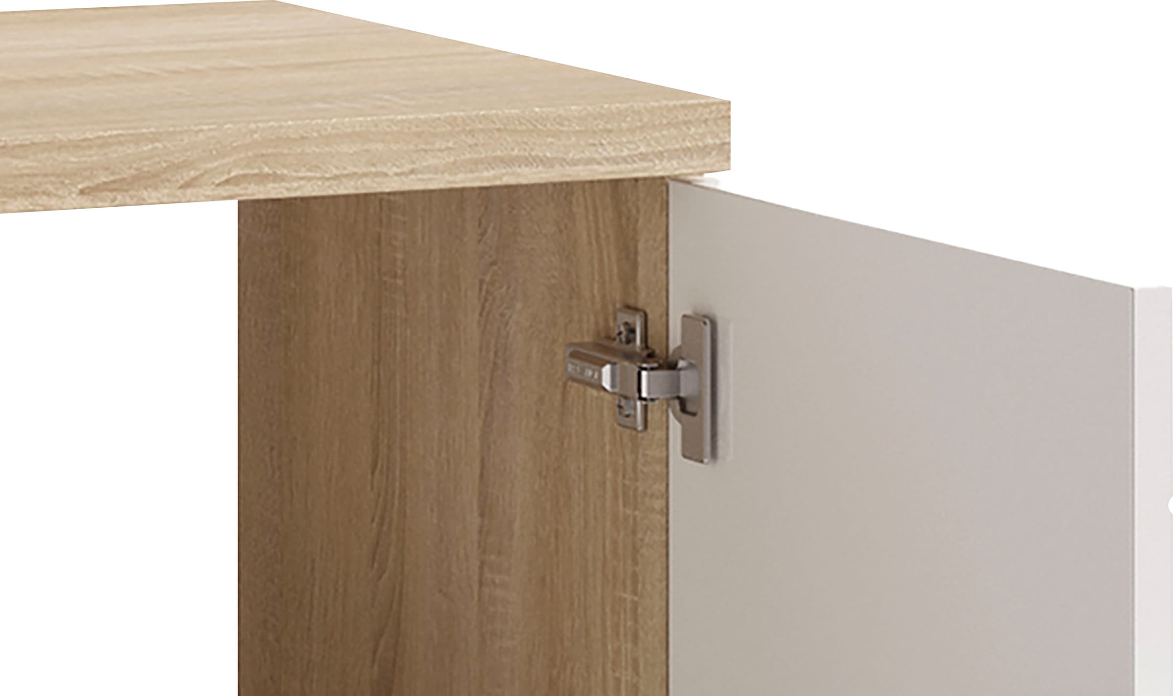 byLIVING Waschbeckenunterschrank »Nebraska«, Breite 60 cm, mit Hochglanzlackierung und verchromten Metallgriffen