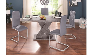 INOSIGN Essgruppe, (Set, 5 tlg.), mit 4 Stühlen und Tisch in Zement-Optik kaufen