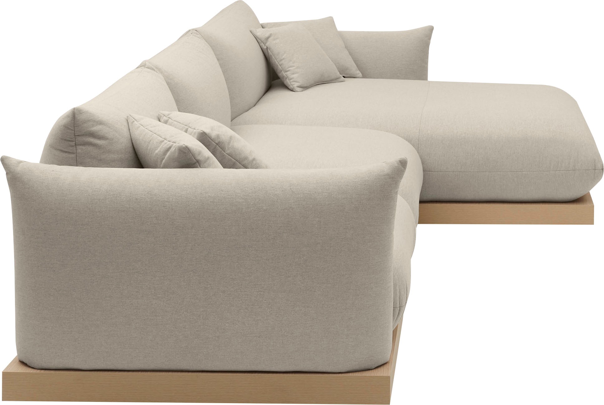 OTTO home Ecksofa »Kalix L-Form, 323 cm - OTTO. Verlässliche Qualität.« Designsofa, auf Holzplateau, Strukturstoff, hoher Sitzkomfort