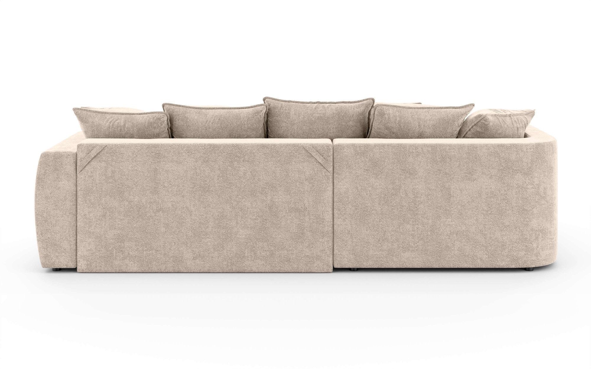 Home affaire Ecksofa »Kahekili, Schlafsofa mit Bettkasten, Maße B/T/H: 255/181/90/ cm« L-Form mit Wellenunterfederung, 7 Rückenkissen und 2 Zierkissen
