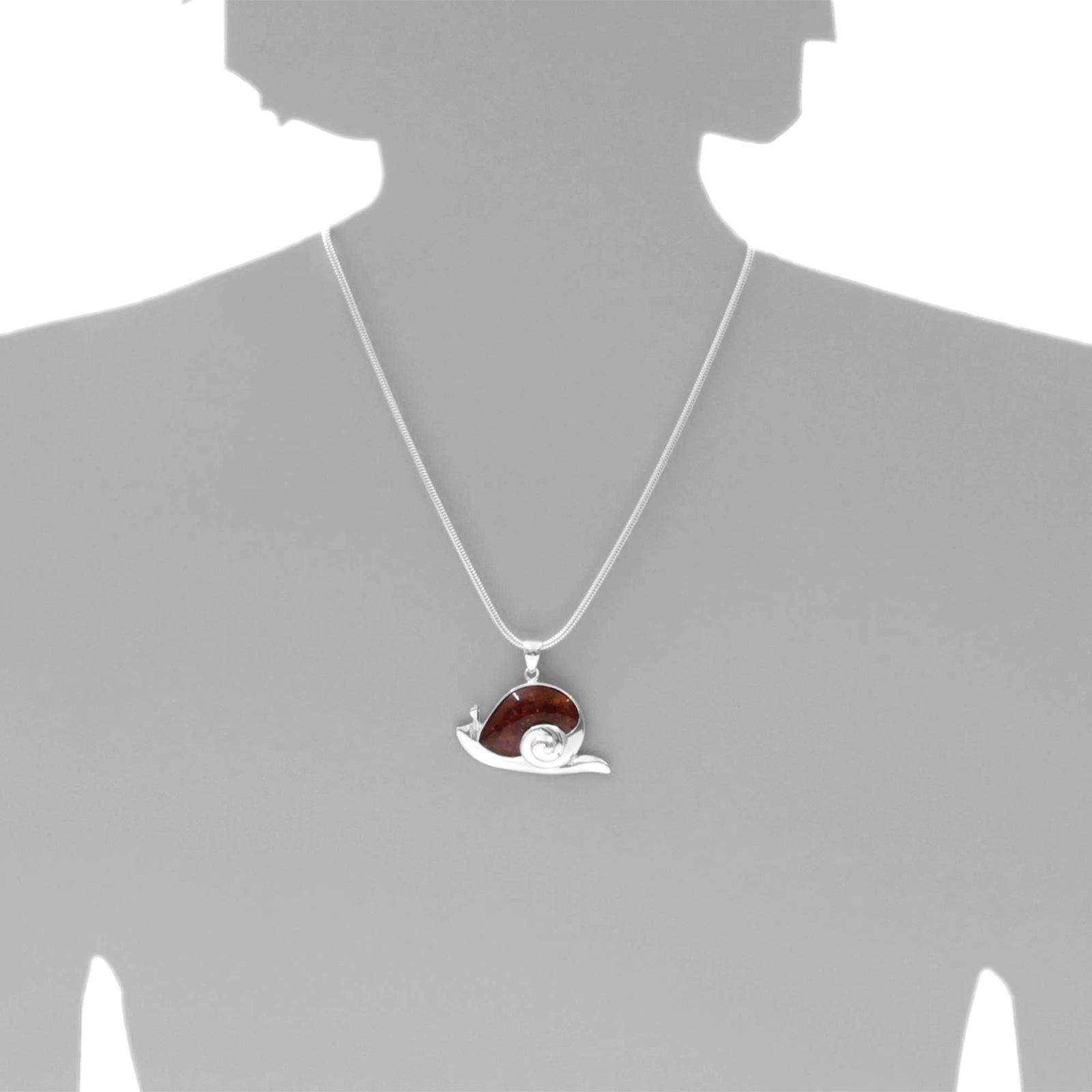 OSTSEE-SCHMUCK Kettenanhänger »- Schnecke - Silber 925/000 - Bernstein«