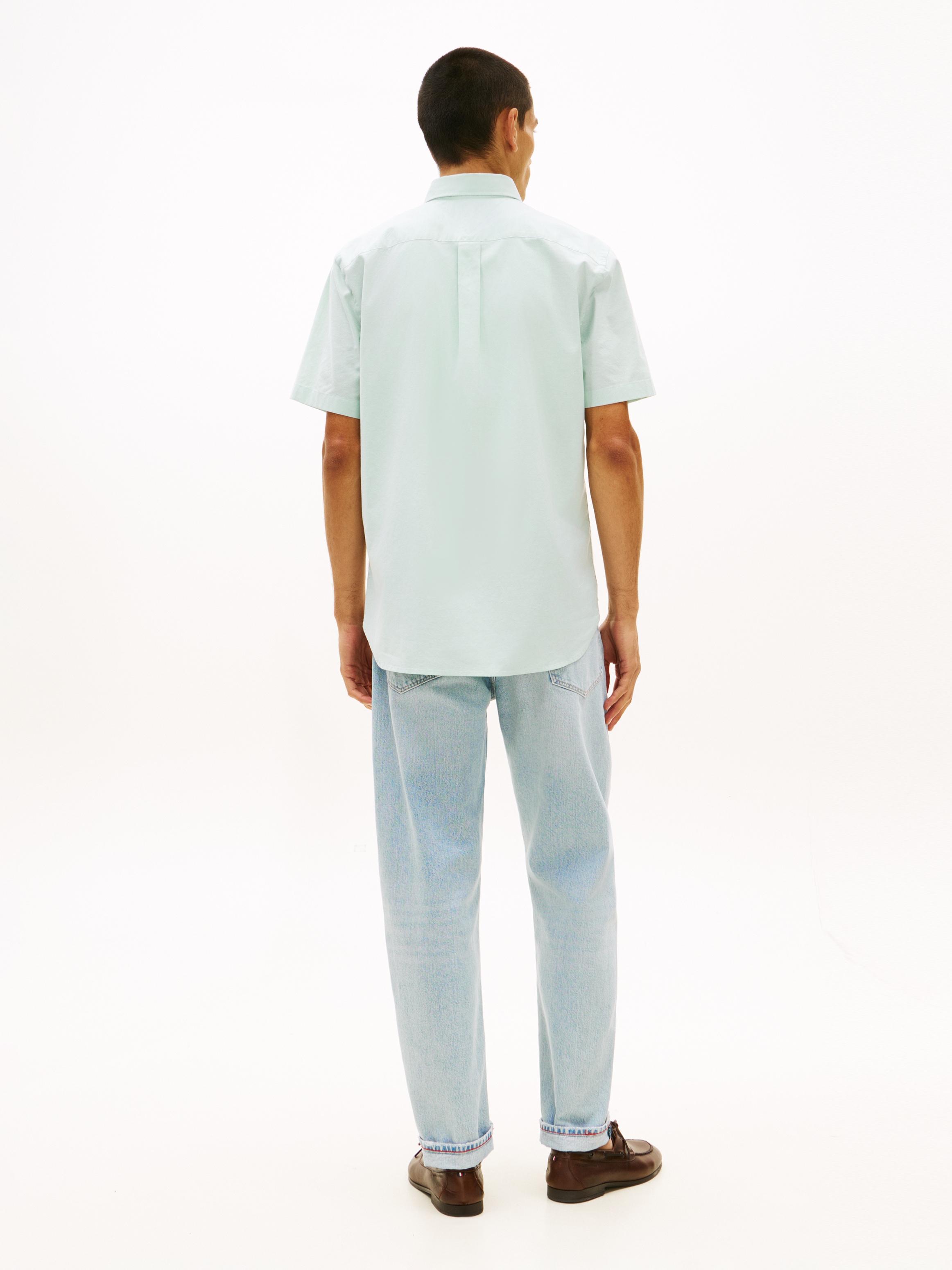 Tommy Hilfiger Kurzarmhemd »LIGHT OXFORD SOLID« regular fit, Button-down-Kragen