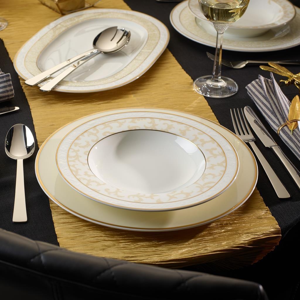 Villeroy & Boch Geschirr-Set »Tafelservice Ivoire 12er Set weiß-gold« Spülmaschinenfest