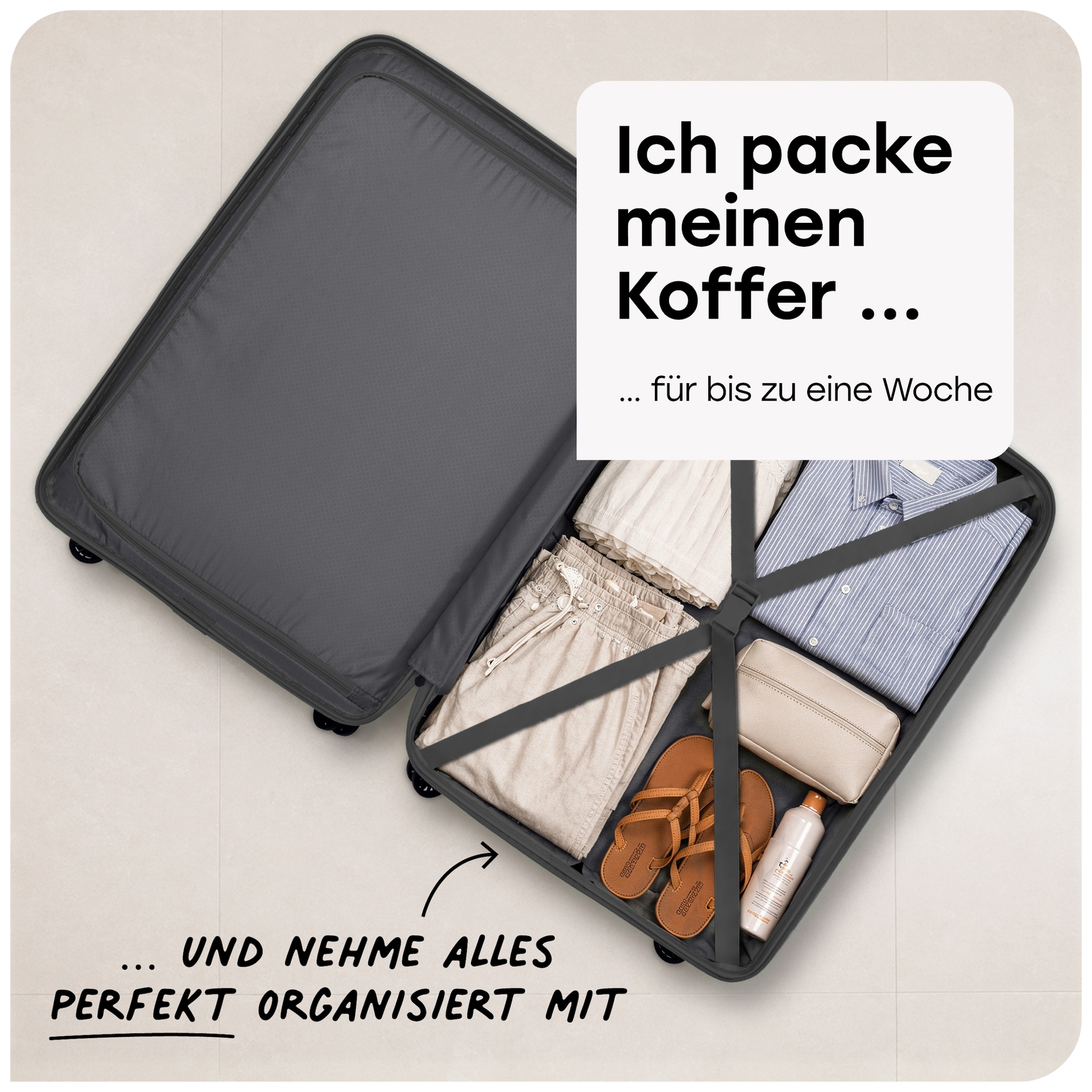 travelite Hartschalen-Trolley »BALI Reisekoffer Hartschale« 34 l 4 Rollen TSA-Schloss – robustes Reisegepäck
