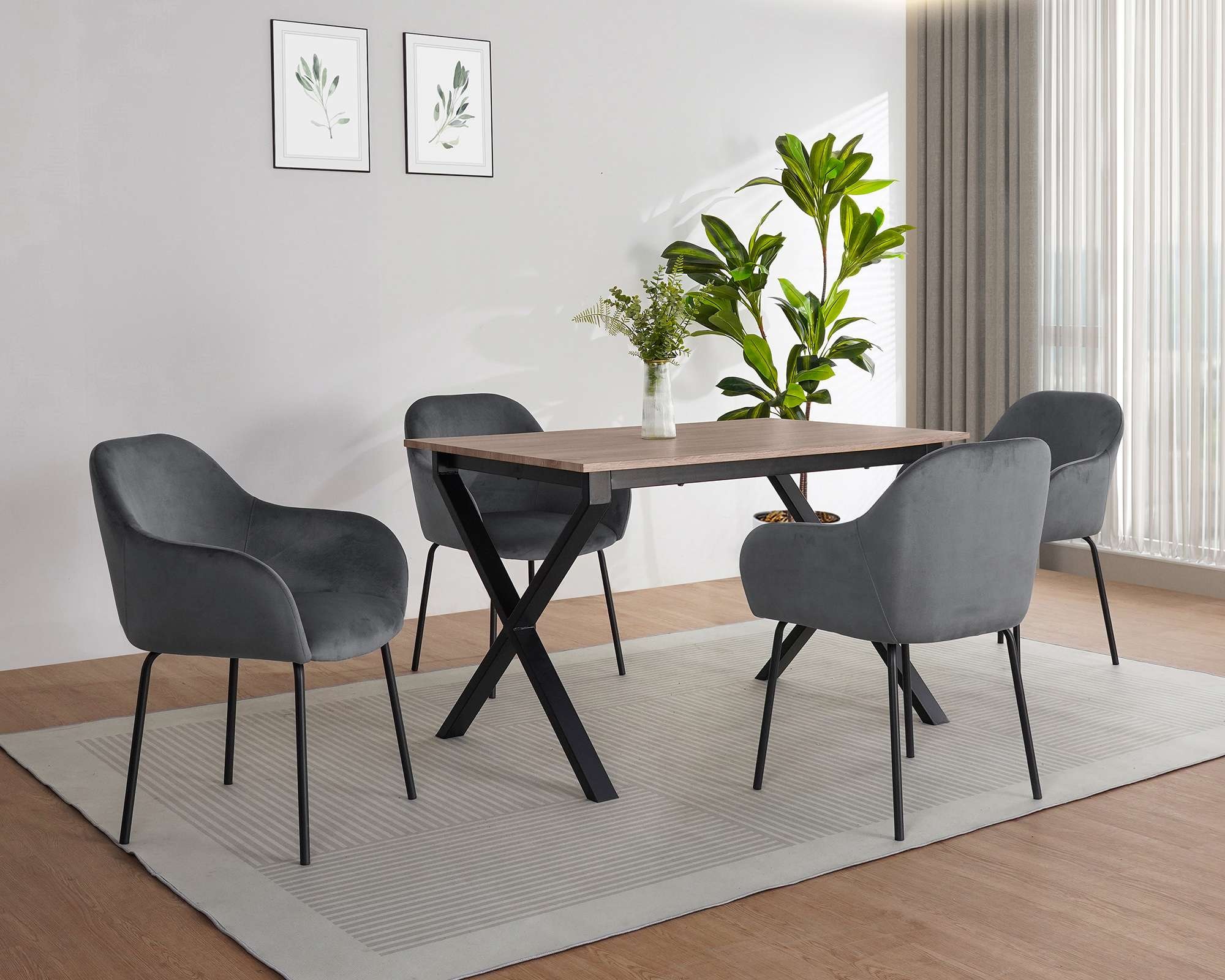 OTTO home Esstisch »Boddhi« schwarzes Metallgestell, Plattenvarianten wählbar, sowie Größen