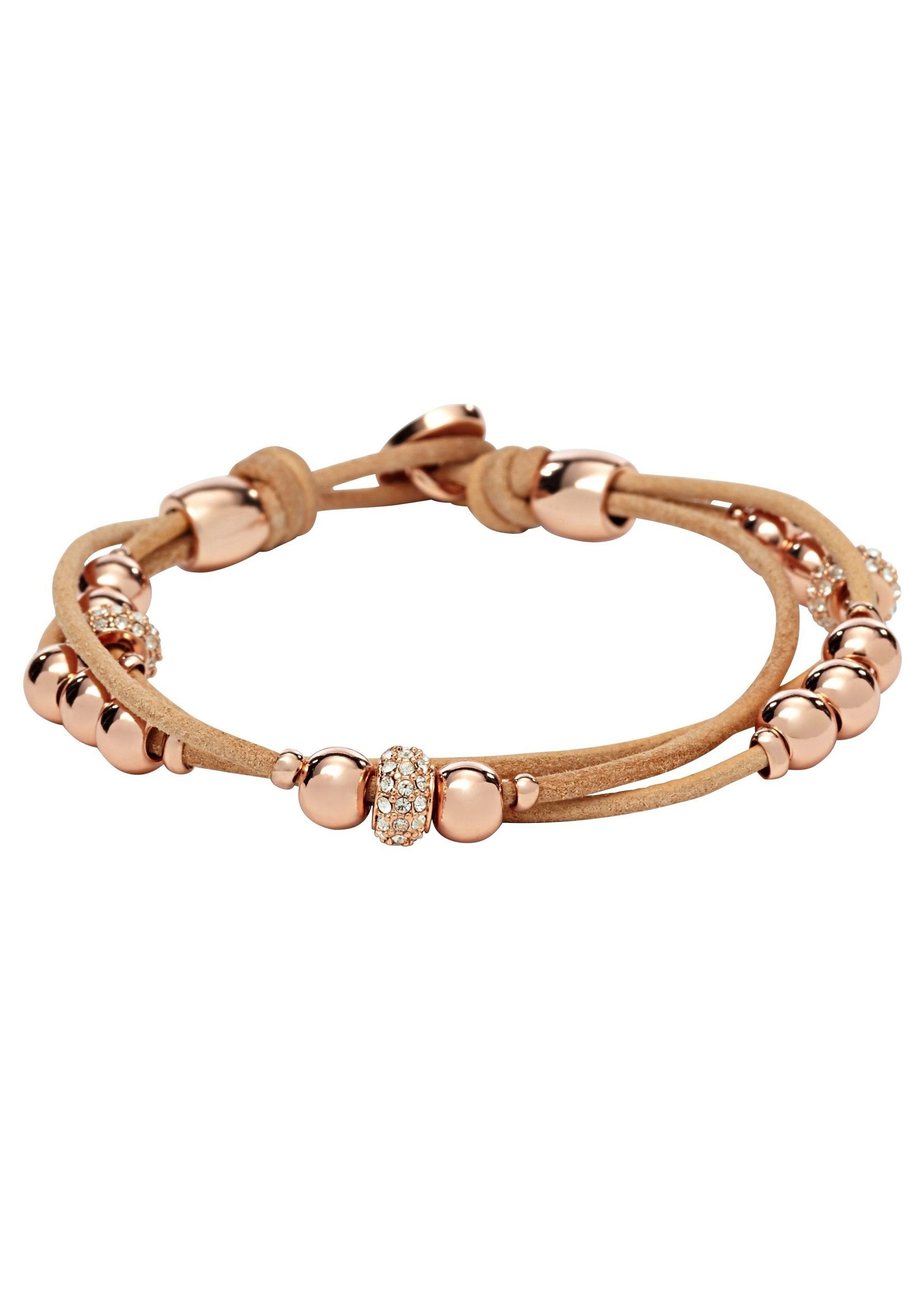 Fossil Lederarmband »JA6539791«, mit Glassteinen