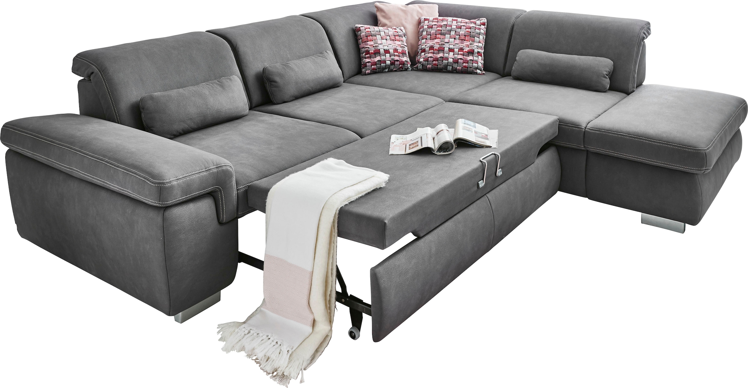 Die PlanBar Ecksofa »MP-IN17041 L-Form«, Sitztiefenverstellung, optional mit Kopfteilverstellung & Bettfunktion
